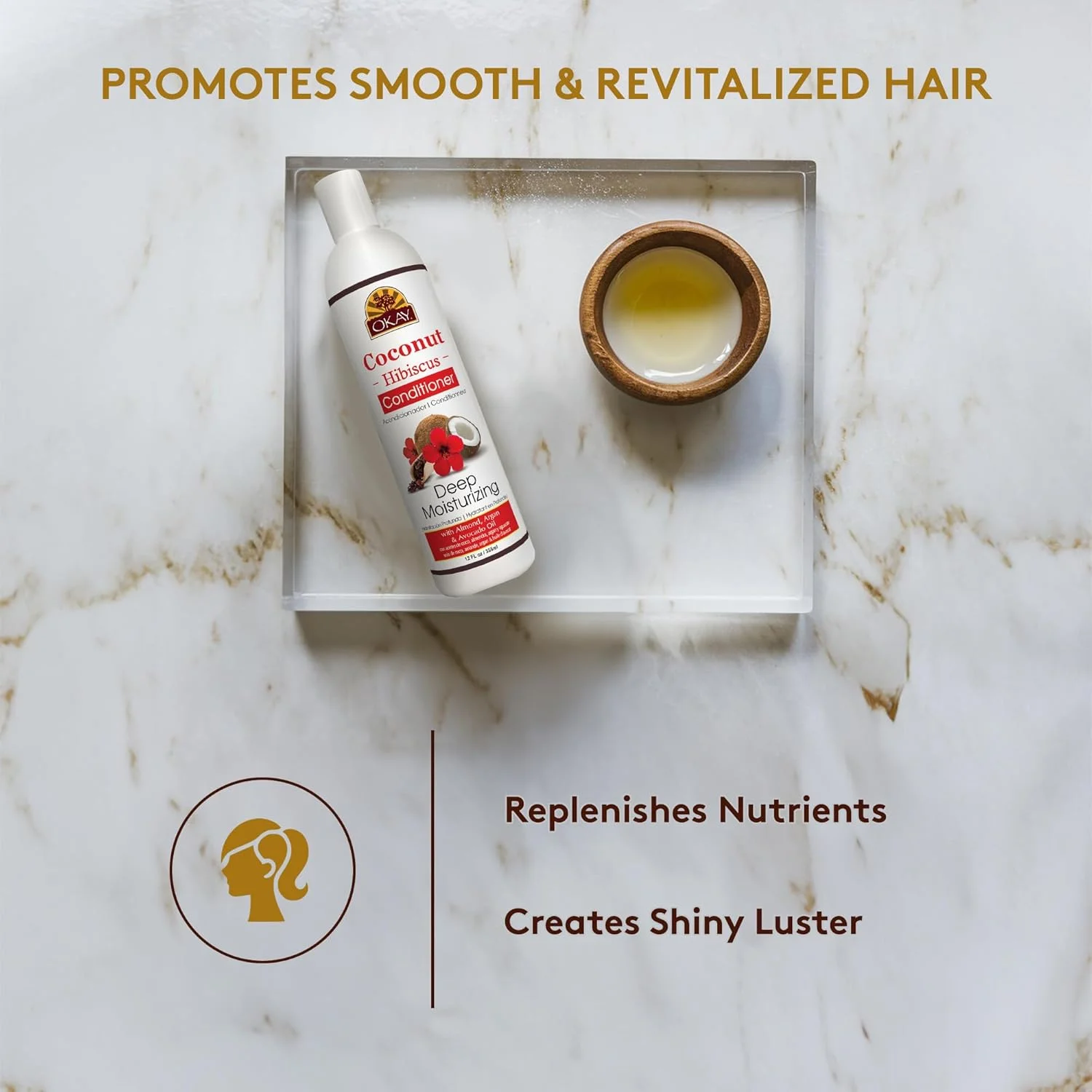 نرم کننده نارگیل و گل بامیه OKAY | مناسب برای انواع مو | ترمیم کننده - آبرسان - تقویت کننده | حاوی روغن بادام، آرگان و آووکادو | فاقد پارابن، سیلیکون، سولفات | 355 میلی لیتر نرم کننده نارگیل و گل بامیه OKAY | مناسب برای انواع مو | ترمیم کننده - آبرسان - تقویت کننده | حاوی روغن بادام، آرگان و آووکادو | فاقد پارابن، سیلیکون، سولفات | 355 میلی لیتر