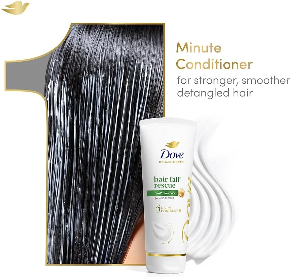 نرم کننده یک دقیقه ای Dove Hair fall Rescue با Bio-Protein Care و Amino Protein برای موهای ضعیف و مستعد شکستگی 335 میلی لیتر، برای تا 72 ساعت* موهای قوی تر و بدون گره خوردگی. نرم کننده یک دقیقه ای Dove Hair fall Rescue با Bio-Protein Care و Amino Protein برای موهای ضعیف و مستعد شکستگی 335 میلی لیتر، برای تا 72 ساعت* موهای قوی تر و بدون گره خوردگی.