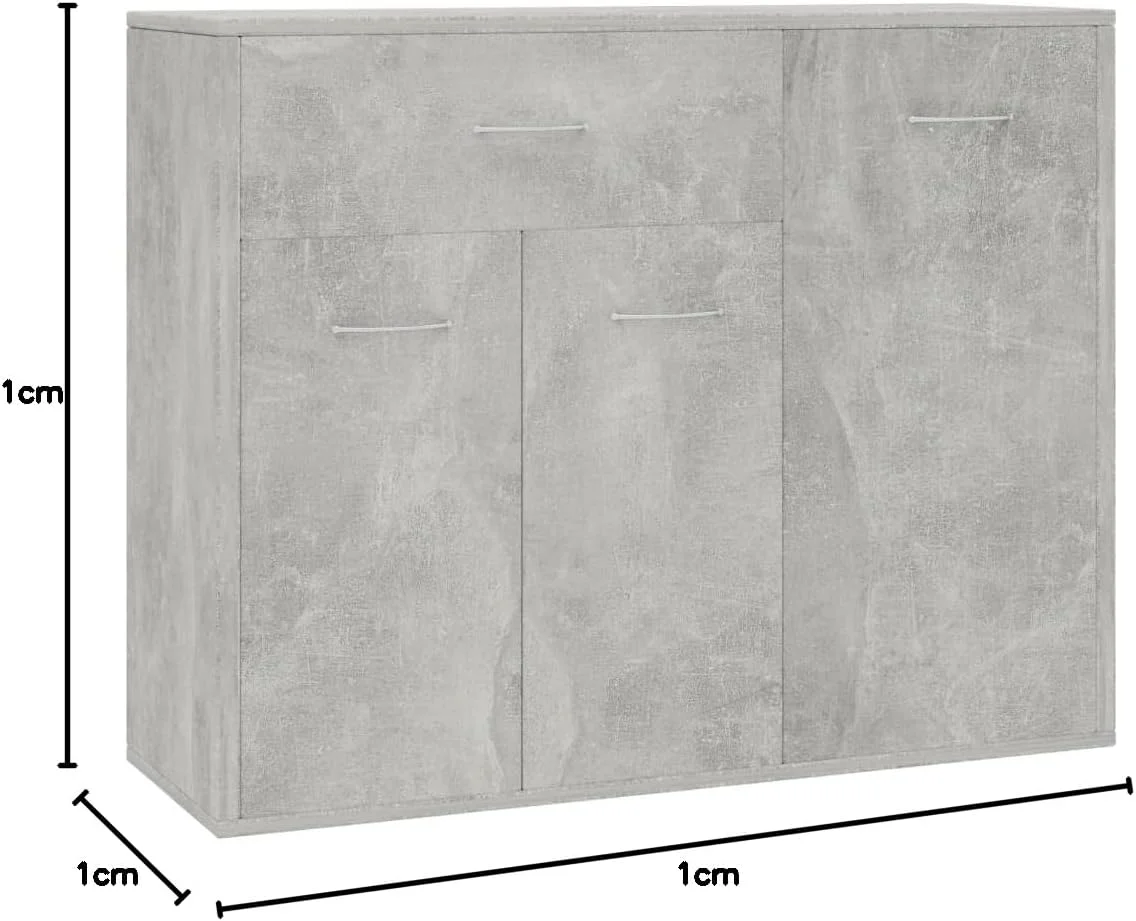 کابینت بوفه vidaXL، دکوراسیون داخلی منزل، اتاق نشیمن، اتاق خواب، قفسه، استند، سازمان دهنده مبلمان، بوفه، رنگ طوسی بتنی، ساخته شده از چوب مهندسی شده کابینت بوفه vidaXL، دکوراسیون داخلی منزل، اتاق نشیمن، اتاق خواب، قفسه، استند، سازمان دهنده مبلمان، بوفه، رنگ طوسی بتنی، ساخته شده از چوب مهندسی شده