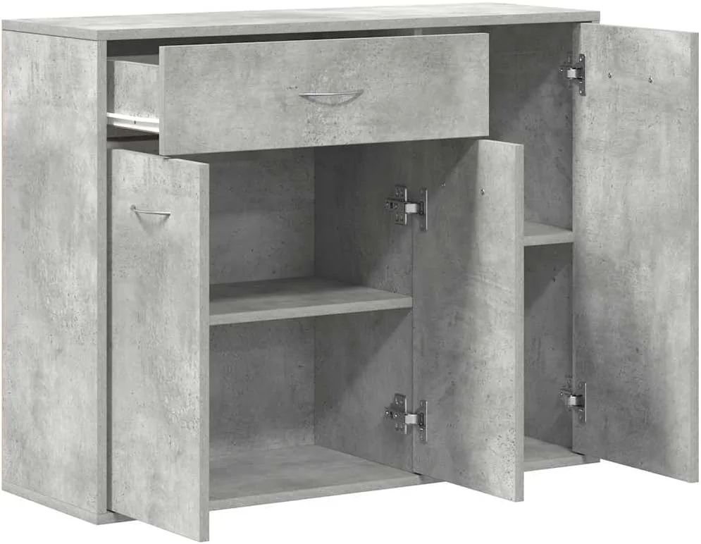 کابینت بوفه vidaXL، دکوراسیون داخلی منزل، اتاق نشیمن، اتاق خواب، قفسه، استند، سازمان دهنده مبلمان، بوفه، رنگ طوسی بتنی، ساخته شده از چوب مهندسی شده کابینت بوفه vidaXL، دکوراسیون داخلی منزل، اتاق نشیمن، اتاق خواب، قفسه، استند، سازمان دهنده مبلمان، بوفه، رنگ طوسی بتنی، ساخته شده از چوب مهندسی شده