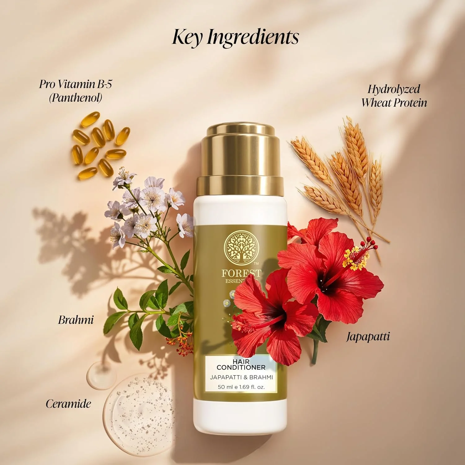 نرم کننده مو Forest Essentials، جاپاپاتی و برهمی، 50 میلی لیتر نرم کننده مو Forest Essentials، جاپاپاتی و برهمی، 50 میلی لیتر