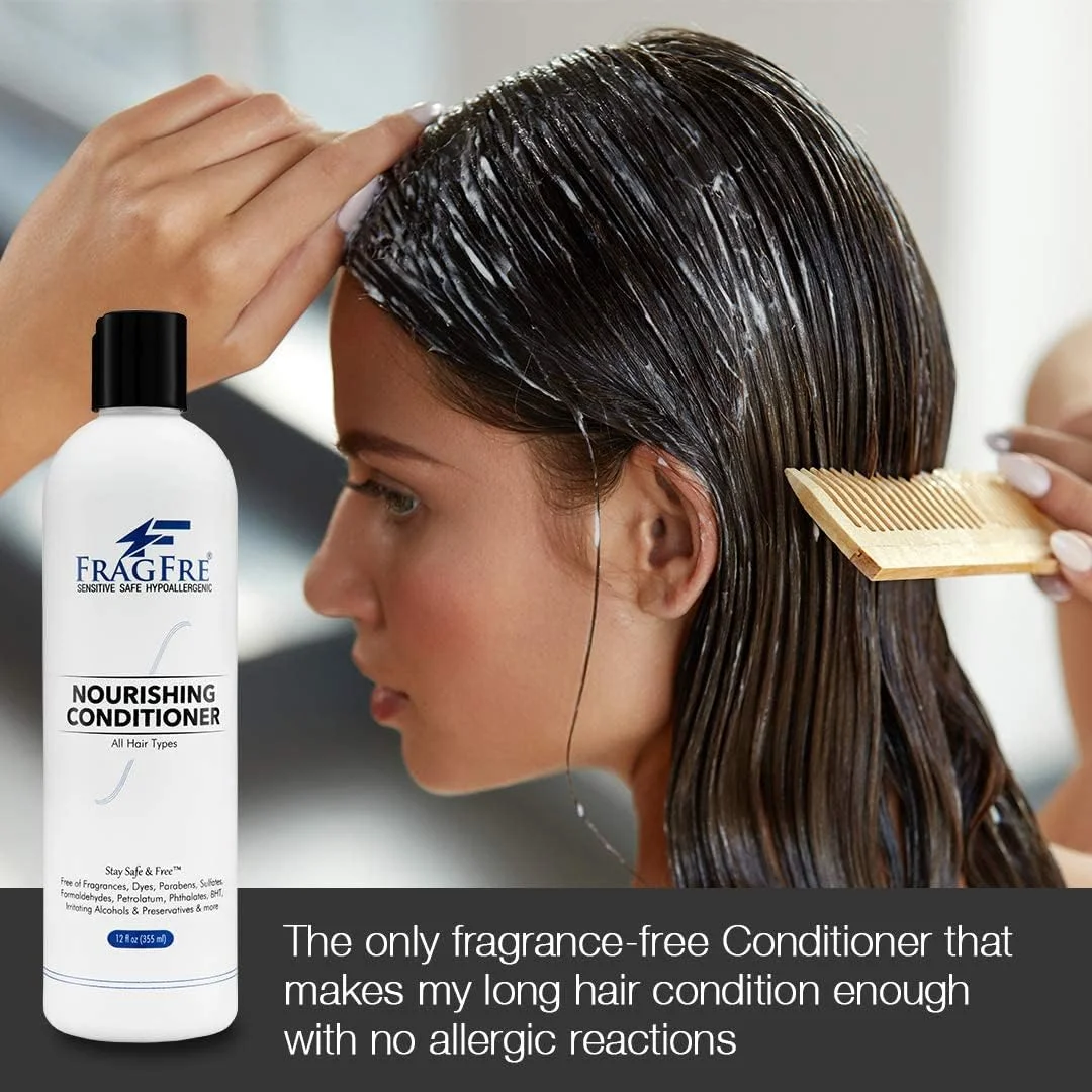 نرم کننده بدون عطر FRAGFRE، 355 میلی لیتر - بدون سولفات، بدون پارابن، ضد حساسیت - نرم کننده مو برای پوست های حساس - نرم کننده عمیق برای موهای معمولی، رنگ شده و شکننده - بدون گلوتن، وگان