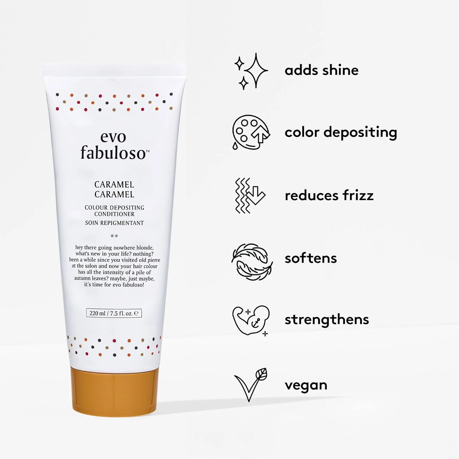 ایوو فابولوس نرم کننده رنگساژ کاراملی - نرم کننده مراقبت از رنگ موهای رنگ شده - درمان مغذی مو برای موهای خشک و افزایش فوری رنگ - 220 میلی لیتر ایوو فابولوس نرم کننده رنگساژ کاراملی - نرم کننده مراقبت از رنگ موهای رنگ شده - درمان مغذی مو برای موهای خشک و افزایش فوری رنگ - 220 میلی لیتر