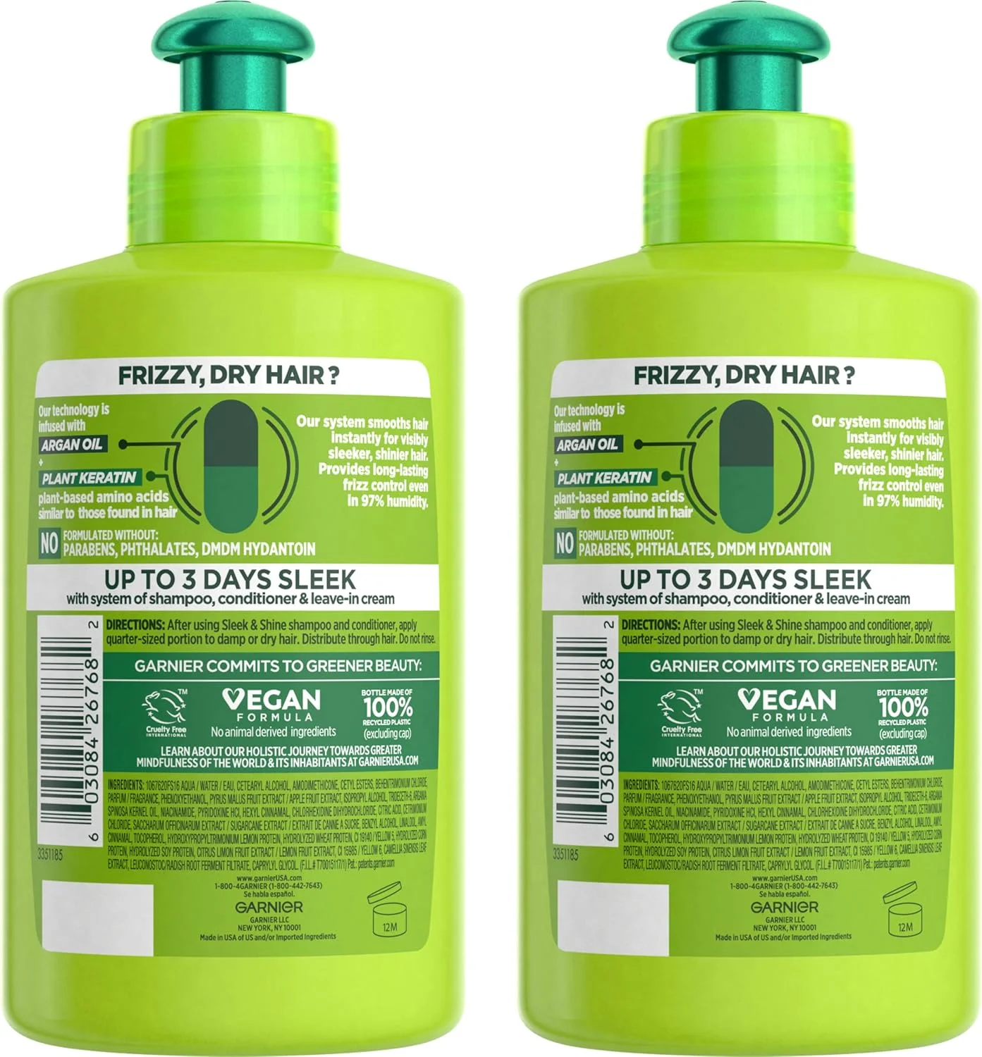 کرم نرم کننده مو گارنیر فروکتیس Sleek & Shine، مناسب موهای وز و خشک، حاوی کراتین گیاهی + روغن آرگان، 302 میلی لیتر، بسته 2 عددی (بسته بندی ممکن است متفاوت باشد) کرم نرم کننده مو گارنیر فروکتیس Sleek & Shine، مناسب موهای وز و خشک، حاوی کراتین گیاهی + روغن آرگان، 302 میلی لیتر، بسته 2 عددی (بسته بندی ممکن است متفاوت باشد)