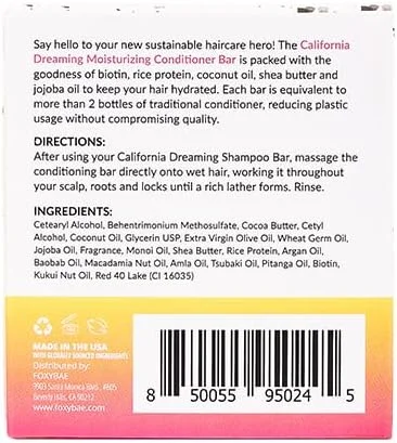 نرم کننده موی جامد فاکسی بی - حاوی بیوتین، پروتئین برنج، روغن نارگیل و روغن جوجوبا - نرم کننده، مرطوب کننده، آبرسان - برای زنان و مردان - California Dreamin' - 2 اونس نرم کننده موی جامد فاکسی بی - حاوی بیوتین، پروتئین برنج، روغن نارگیل و روغن جوجوبا - نرم کننده، مرطوب کننده، آبرسان - برای زنان و مردان - California Dreamin' - 2 اونس