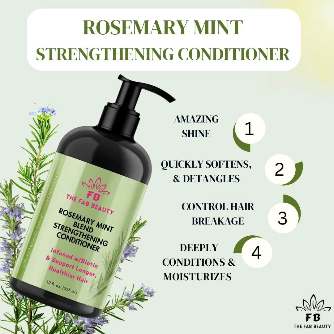 نرم کننده تقویت کننده مو رزماری و نعناع THE FAB BEAUTY برای موهای خشک و مجعد، موها را صاف می کند، از استحکام مو پشتیبانی می کند، نرم کننده صاف کننده درمان موی سبک نرم کننده تقویت کننده مو رزماری و نعناع THE FAB BEAUTY برای موهای خشک و مجعد، موها را صاف می کند، از استحکام مو پشتیبانی می کند، نرم کننده صاف کننده درمان موی سبک