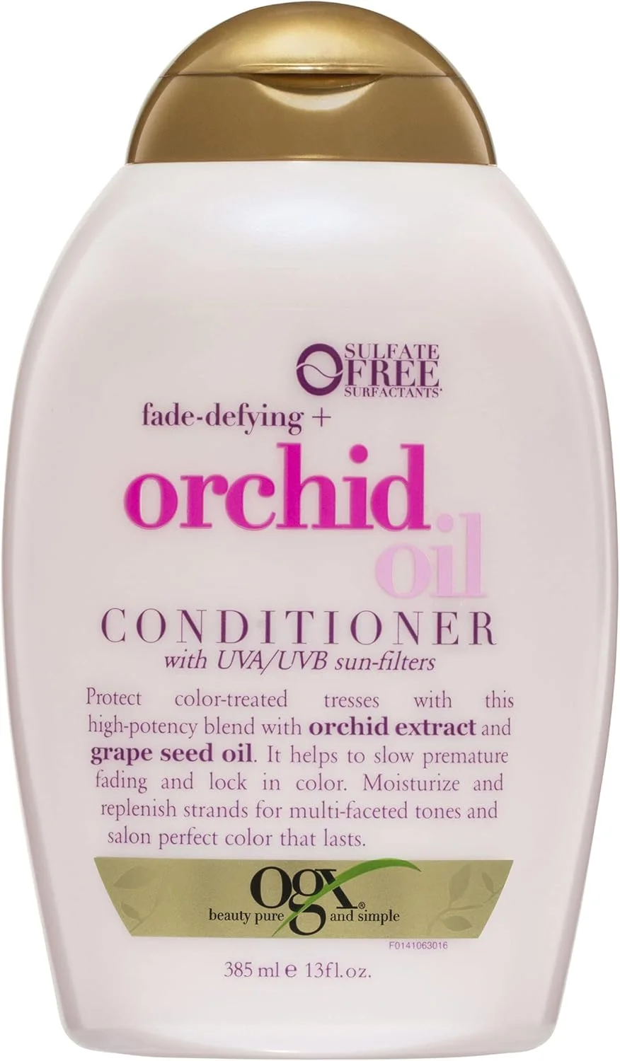 نرم کننده مو روغن ارکیده محافظ رنگ مو او جی ایکس با فیلترهای ضد آفتاب UVA/UVB، حجم 385 میلی لیتر نرم کننده مو روغن ارکیده محافظ رنگ مو او جی ایکس با فیلترهای ضد آفتاب UVA/UVB، حجم 385 میلی لیتر