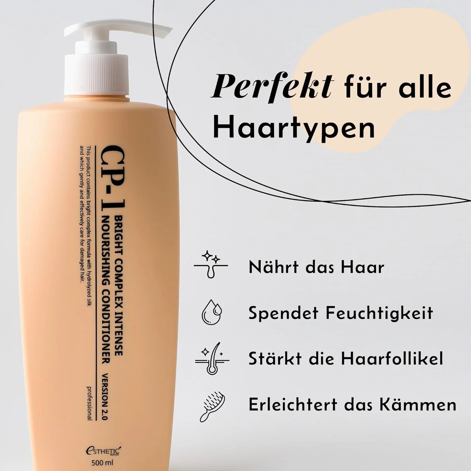 نرم کننده مو استتیک هاوس CP-1 برای تغذیه و درخشان کنندگی مو، مراقبت از موهای آسیب دیده، ضد ریزش مو و جلوگیری از شکستگی مو