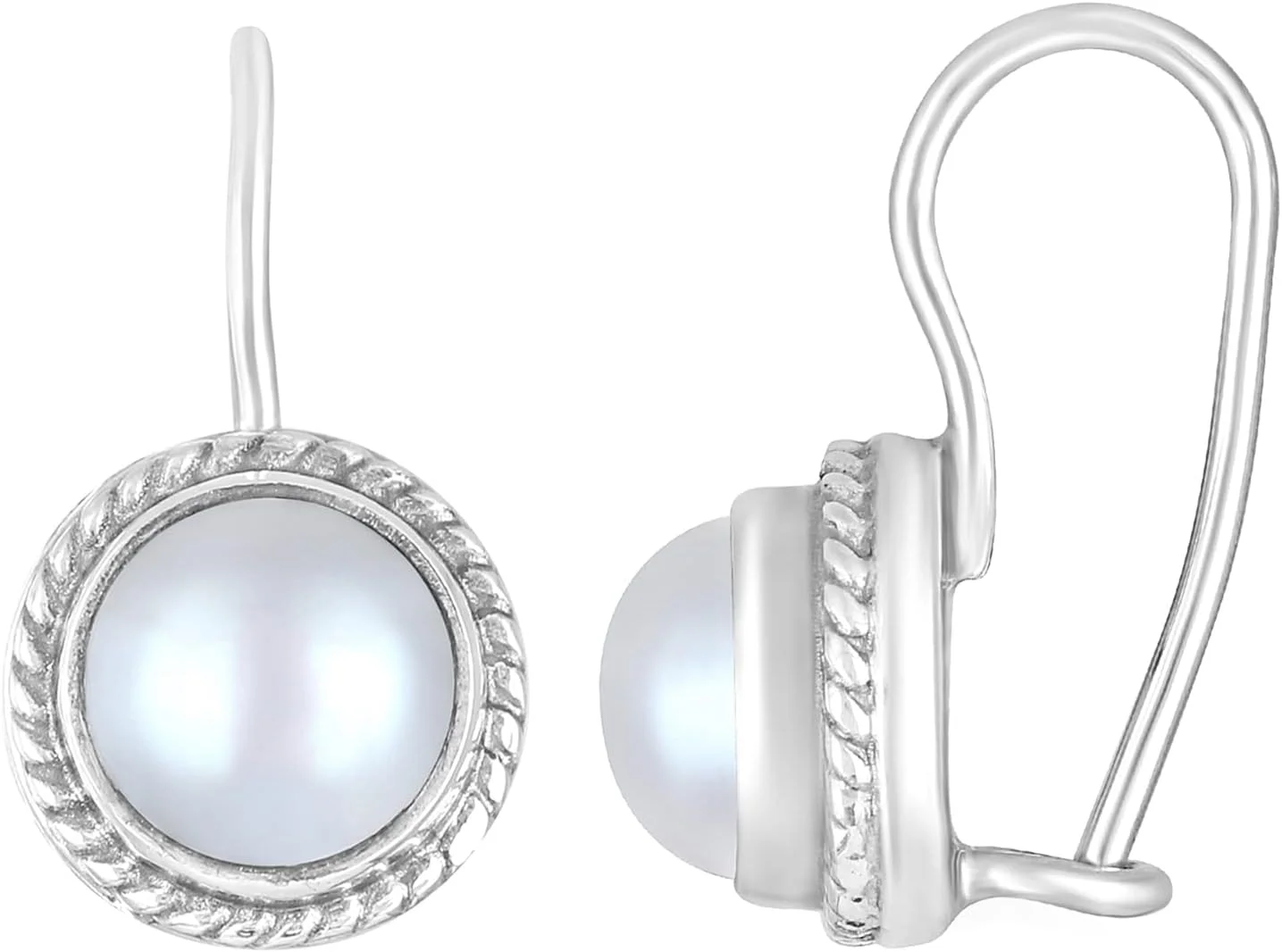 آهلی گوشواره آویز نقره استرلینگ 925 با روکش اکسید شده ضد تیرگی و مروارید سفید طرح قلاب ماهی، مناسب استفاده روزمره شیک بانوان آهلی گوشواره آویز نقره استرلینگ 925 با روکش اکسید شده ضد تیرگی و مروارید سفید طرح قلاب ماهی، مناسب استفاده روزمره شیک بانوان