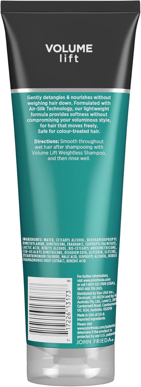 نرم کننده حجم دهنده مو جان فریدا، نرم کننده حجم دهنده با فناوری ایر-سیلک برای موهای نازک یا کم حجم، افزایش دهنده پرپشتی طبیعی، ایمن برای موهای رنگ شده، 250 میلی لیتر، بسته 2 عددی نرم کننده حجم دهنده مو جان فریدا، نرم کننده حجم دهنده با فناوری ایر-سیلک برای موهای نازک یا کم حجم، افزایش دهنده پرپشتی طبیعی، ایمن برای موهای رنگ شده، 250 میلی لیتر، بسته 2 عددی