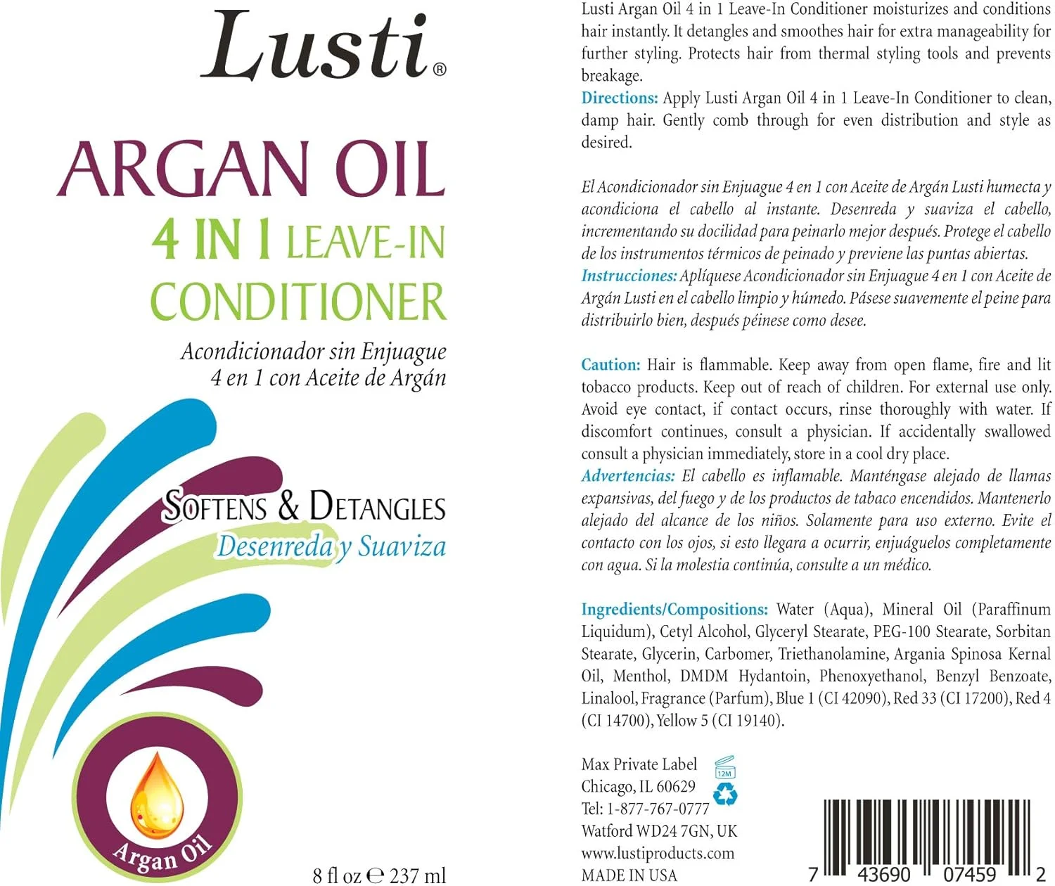 نرم کننده مو لوسی نچرالز حاوی روغن آرگان، 4 در 1، 236 میلی لیتر نرم کننده مو لوسی نچرالز حاوی روغن آرگان، 4 در 1، 236 میلی لیتر