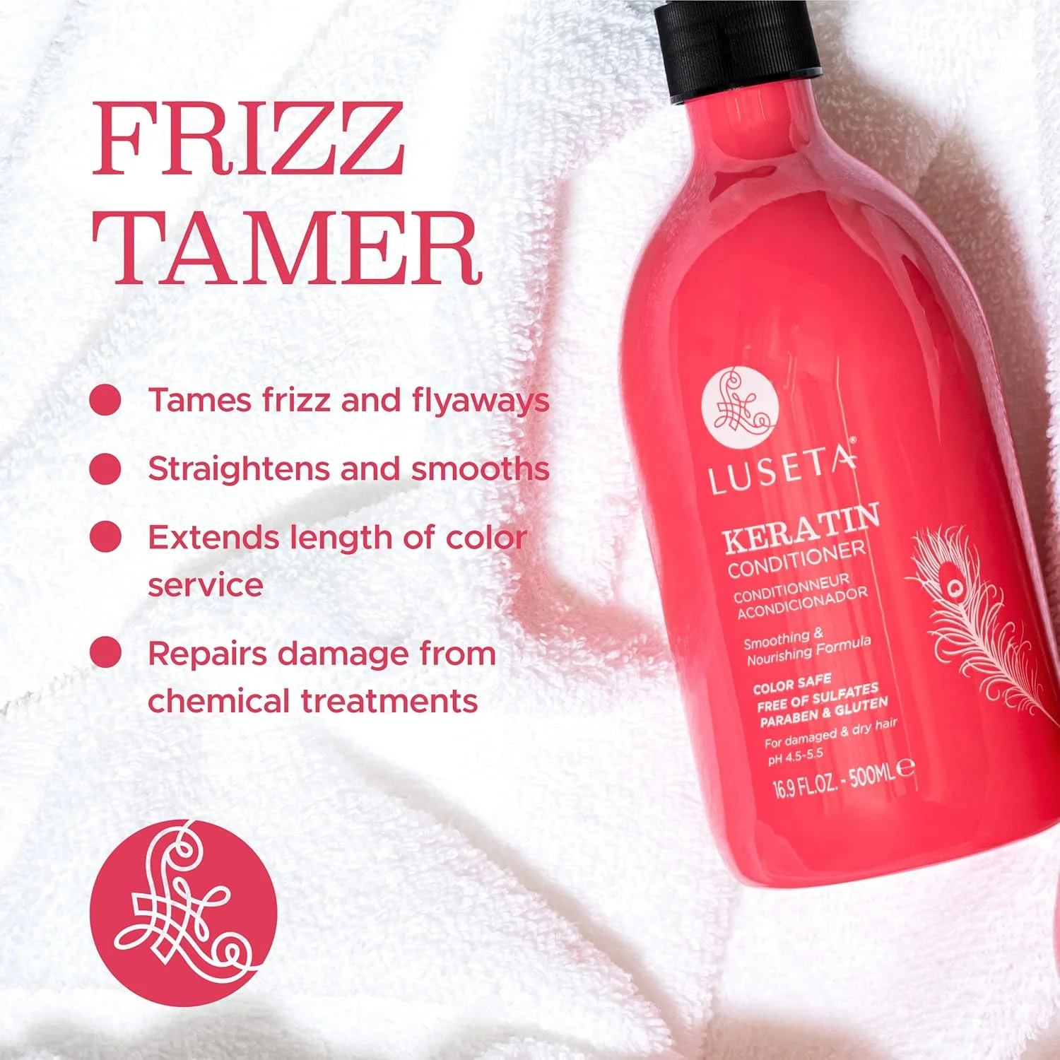 نرم کننده موی کراتین لوسِتا - غنی شده با پروتئین کراتین برای احیای موهای خشک و آسیب دیده - مناسب برای موهای رنگ شده و کراتینه شده، بدون سولفات و پارابن - 476 میلی لیتر نرم کننده موی کراتین لوسِتا - غنی شده با پروتئین کراتین برای احیای موهای خشک و آسیب دیده - مناسب برای موهای رنگ شده و کراتینه شده، بدون سولفات و پارابن - 476 میلی لیتر