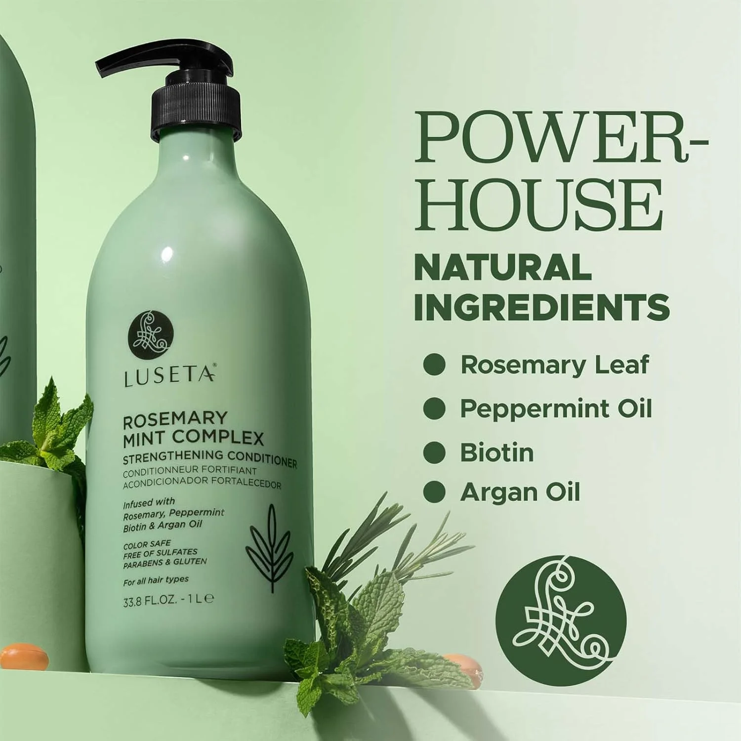 نرم کننده تقویت کننده رزماری و نعناع لوسِتا، مرطوب کننده و مغذی موهای آسیب دیده، شامپو ضخیم کننده مو برای موهای نازک، باز کننده گره مو و افزایش درخشندگی برای انواع مو، بدون سولفات ۱۰۰۰ میلی لیتر نرم کننده تقویت کننده رزماری و نعناع لوسِتا، مرطوب کننده و مغذی موهای آسیب دیده، شامپو ضخیم کننده مو برای موهای نازک، باز کننده گره مو و افزایش درخشندگی برای انواع مو، بدون سولفات ۱۰۰۰ میلی لیتر