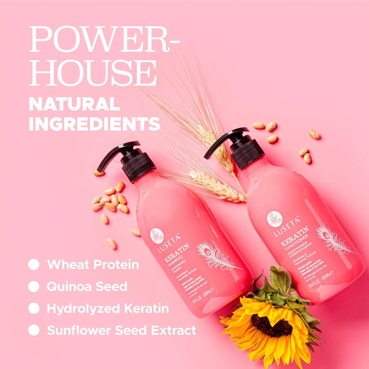 نرم کننده موی کراتین لوسِتا - غنی شده با پروتئین کراتین برای احیای موهای خشک و آسیب دیده - مناسب برای موهای رنگ شده و کراتینه شده، بدون سولفات و پارابن - 476 میلی لیتر نرم کننده موی کراتین لوسِتا - غنی شده با پروتئین کراتین برای احیای موهای خشک و آسیب دیده - مناسب برای موهای رنگ شده و کراتینه شده، بدون سولفات و پارابن - 476 میلی لیتر