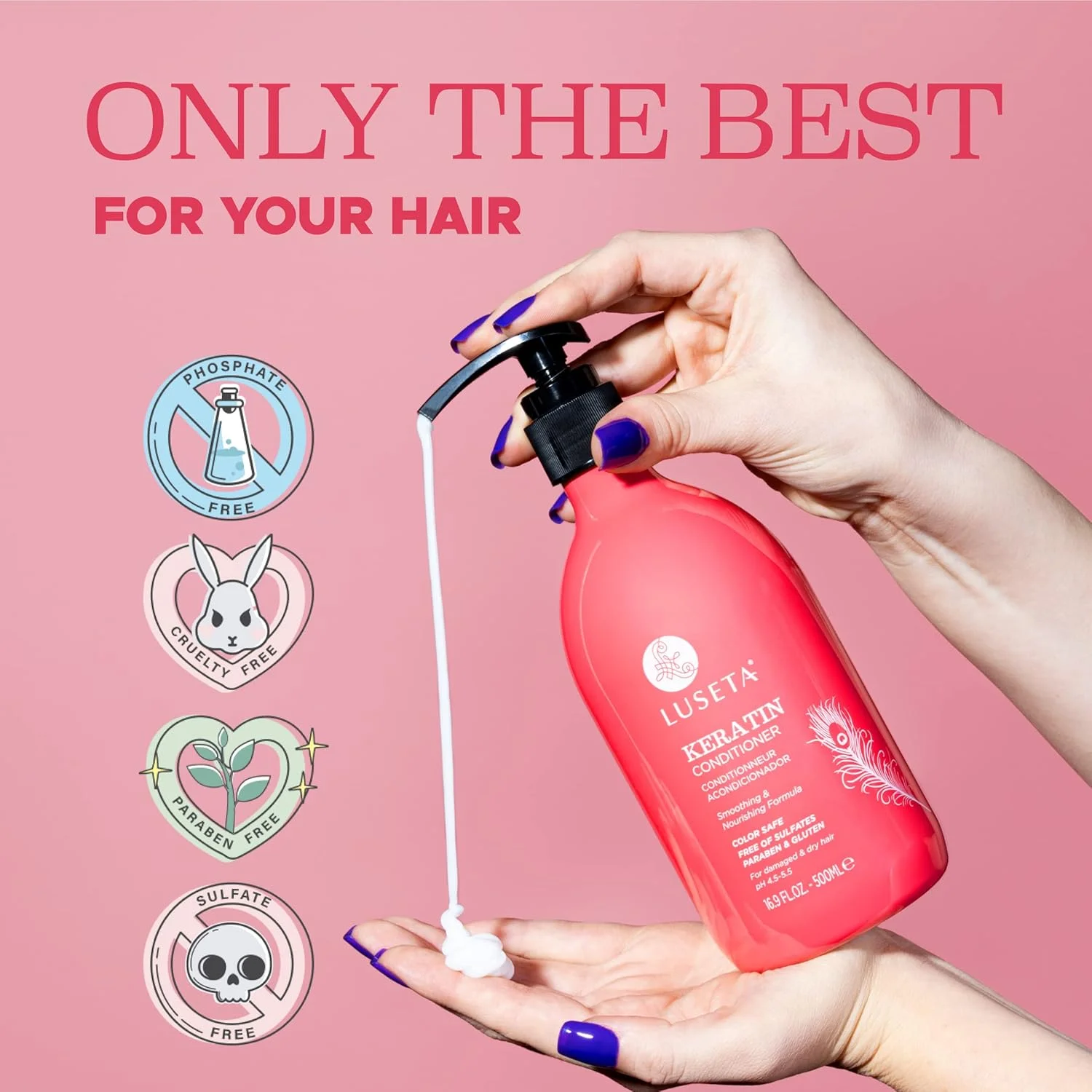 نرم کننده موی کراتین لوسِتا - غنی شده با پروتئین کراتین برای احیای موهای خشک و آسیب دیده - مناسب برای موهای رنگ شده و کراتینه شده، بدون سولفات و پارابن - 476 میلی لیتر نرم کننده موی کراتین لوسِتا - غنی شده با پروتئین کراتین برای احیای موهای خشک و آسیب دیده - مناسب برای موهای رنگ شده و کراتینه شده، بدون سولفات و پارابن - 476 میلی لیتر