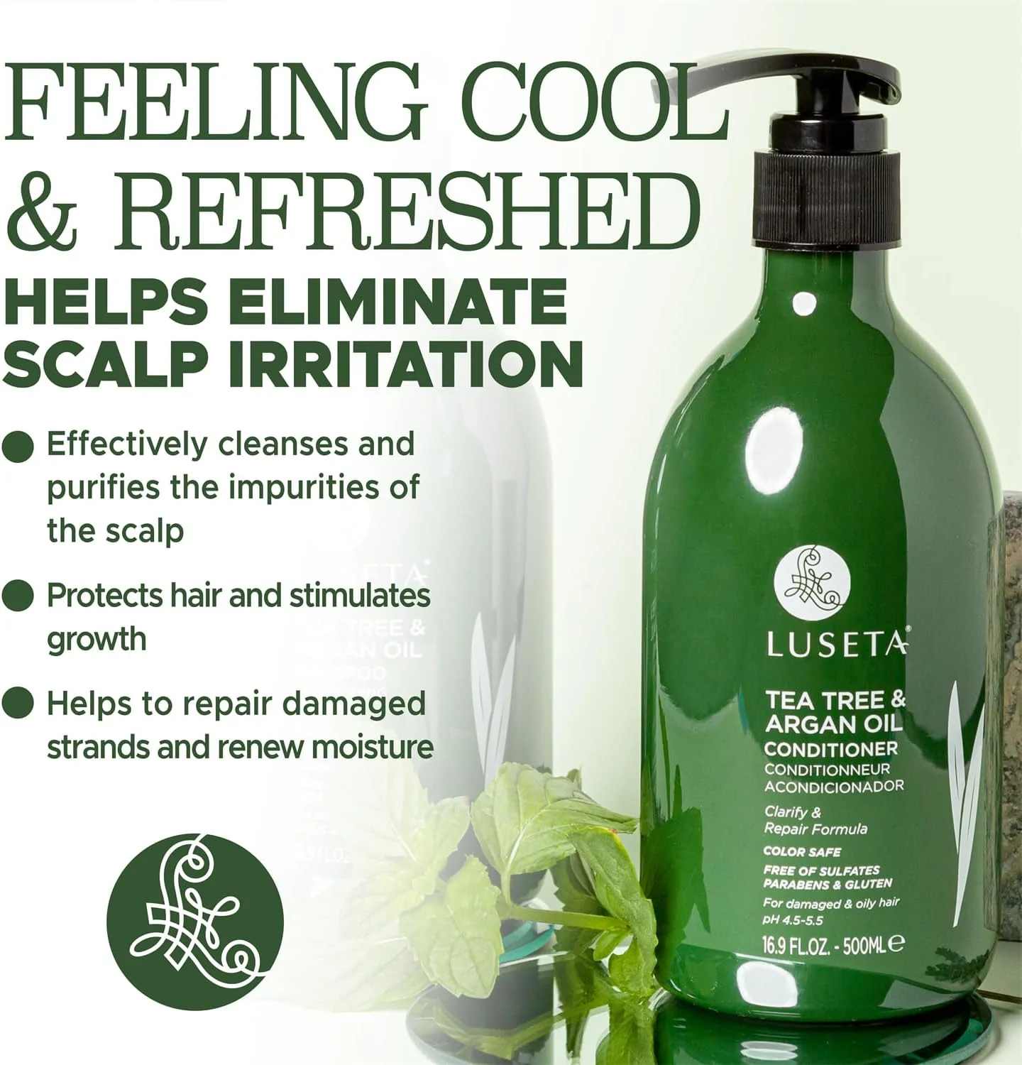 نرم کننده مو روغن درخت چای لوسِتا - درمان طبیعی ضد شوره برای موهای خشک و آسیب دیده، بدون سولفات و ایمن برای موهای رنگ شده 500 میلی لیتر نرم کننده مو روغن درخت چای لوسِتا - درمان طبیعی ضد شوره برای موهای خشک و آسیب دیده، بدون سولفات و ایمن برای موهای رنگ شده 500 میلی لیتر