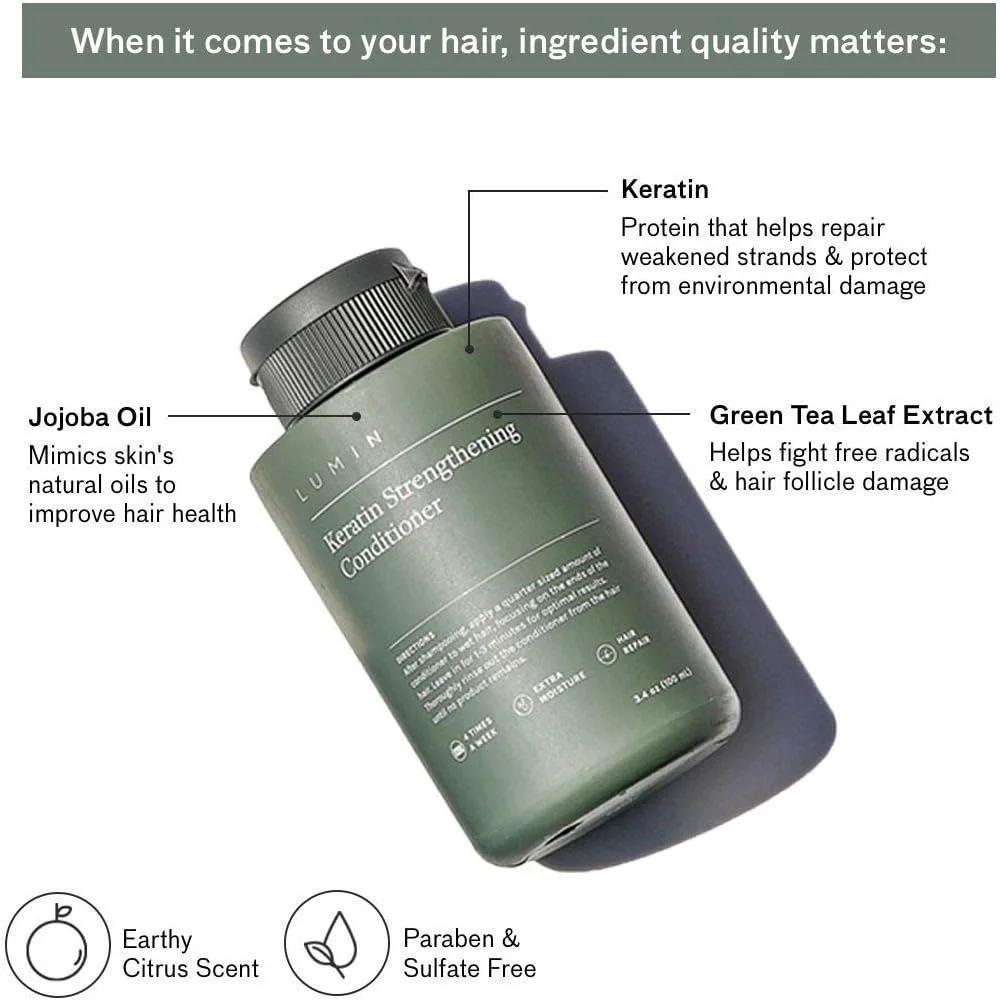 نرم کننده تقویت کننده کراتین مردانه لومین (2 عددی): آبرسانی و تقویت موهای خشک و آسیب دیده | فرموله شده با روغن جوجوبا برای بهبود سلامت مو و پوست سر نرم کننده تقویت کننده کراتین مردانه لومین (2 عددی): آبرسانی و تقویت موهای خشک و آسیب دیده | فرموله شده با روغن جوجوبا برای بهبود سلامت مو و پوست سر