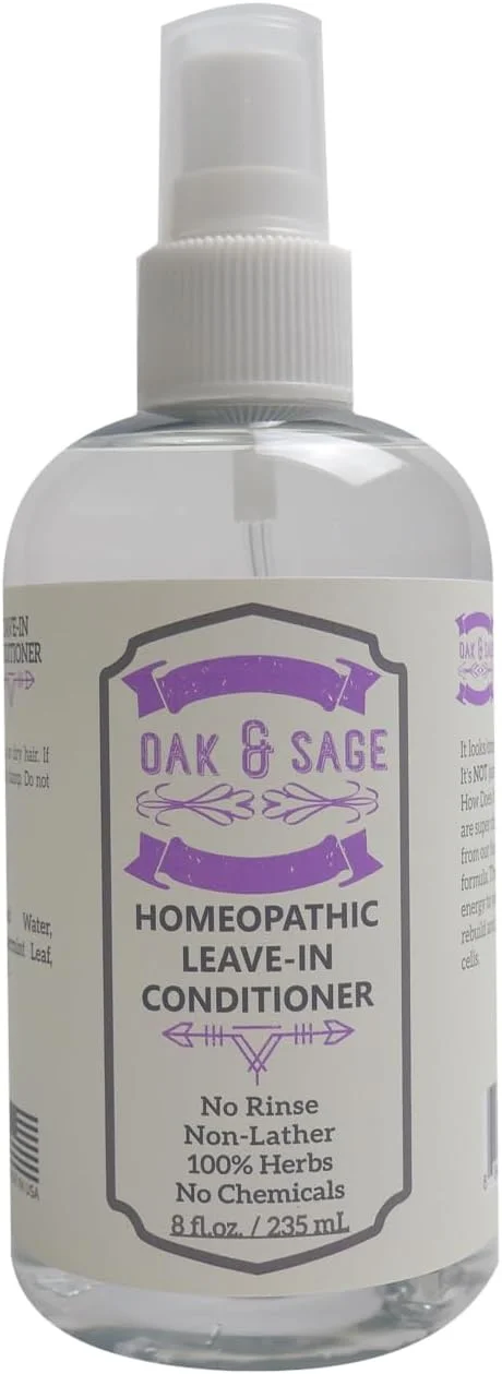 نرم کننده مو بدون آبکشی هومیوپاتیک OAK & SAGE - بدون عطر - 236 میلی لیتر، 100% گیاهی، بدون نیاز به آبکشی، بدون الکل، بدون مواد شیمیایی - مناسب برای انواع مو نرم کننده مو بدون آبکشی هومیوپاتیک OAK & SAGE - بدون عطر - 236 میلی لیتر، 100% گیاهی، بدون نیاز به آبکشی، بدون الکل، بدون مواد شیمیایی - مناسب برای انواع مو