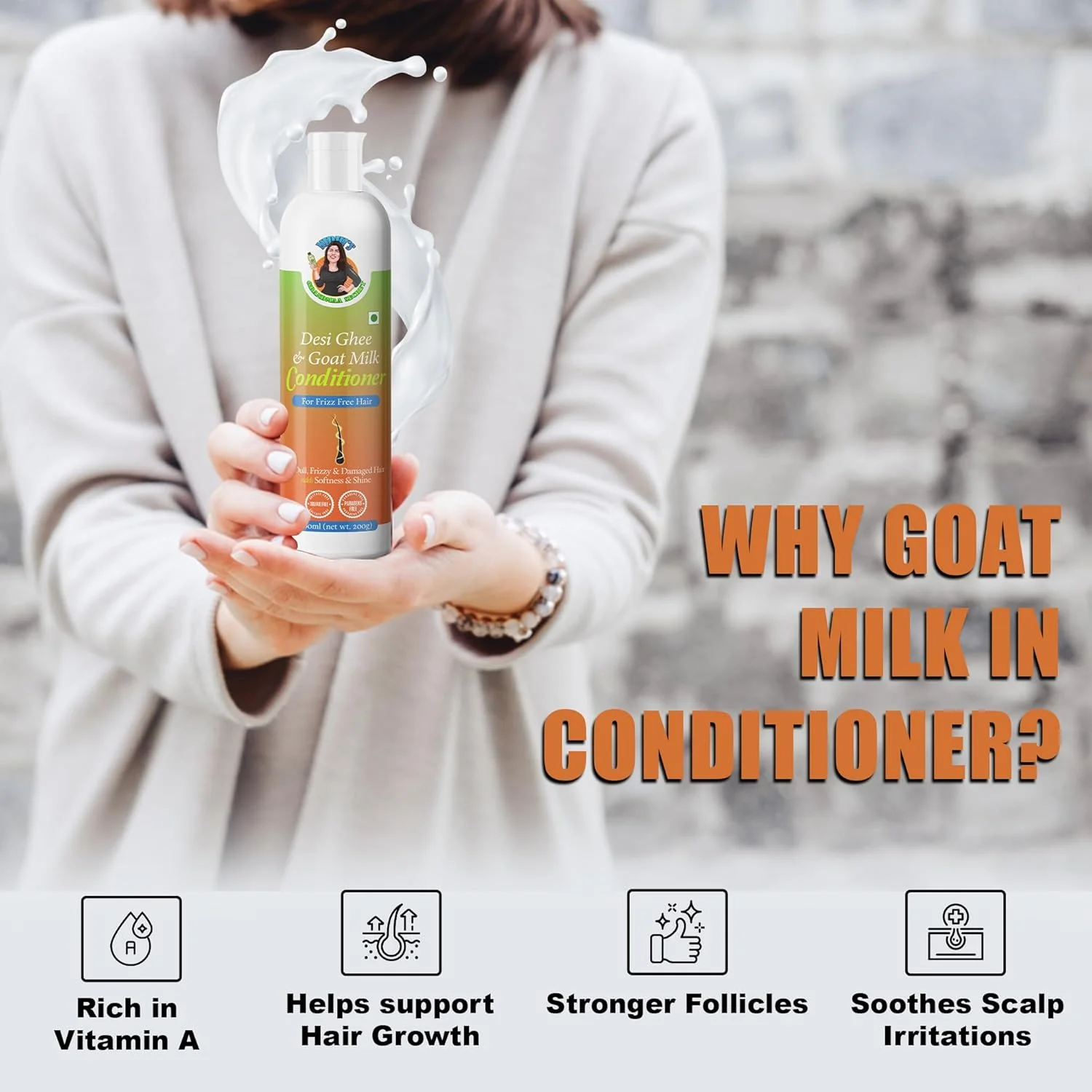 نرم کننده مو حاوی روغن حیوانی و شیر بز NIDHI’S GRANDMAA SECRET مناسب موهای خشک و آسیب دیده - 200 میلی لیتر نرم کننده مو حاوی روغن حیوانی و شیر بز NIDHI’S GRANDMAA SECRET مناسب موهای خشک و آسیب دیده - 200 میلی لیتر