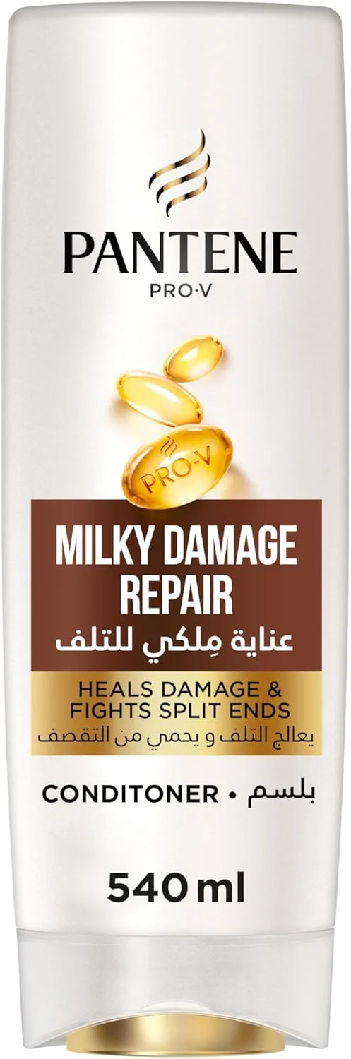 نرم کننده مو پنتن Pro-V مدل Milky Damage Repair مناسب موهای خشک و آسیب دیده، 540 میلی لیتر
