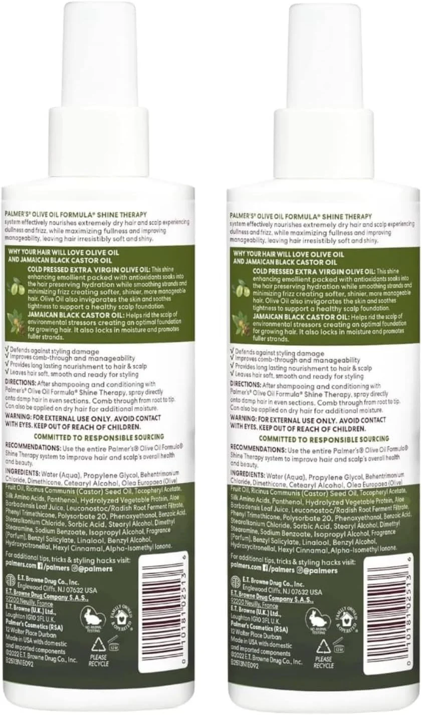 نرم کننده موی سر بدون نیاز به آبکشی حاوی روغن زیتون و ویتامین E پالمرز (250 میلی لیتر، بسته 2 عددی)