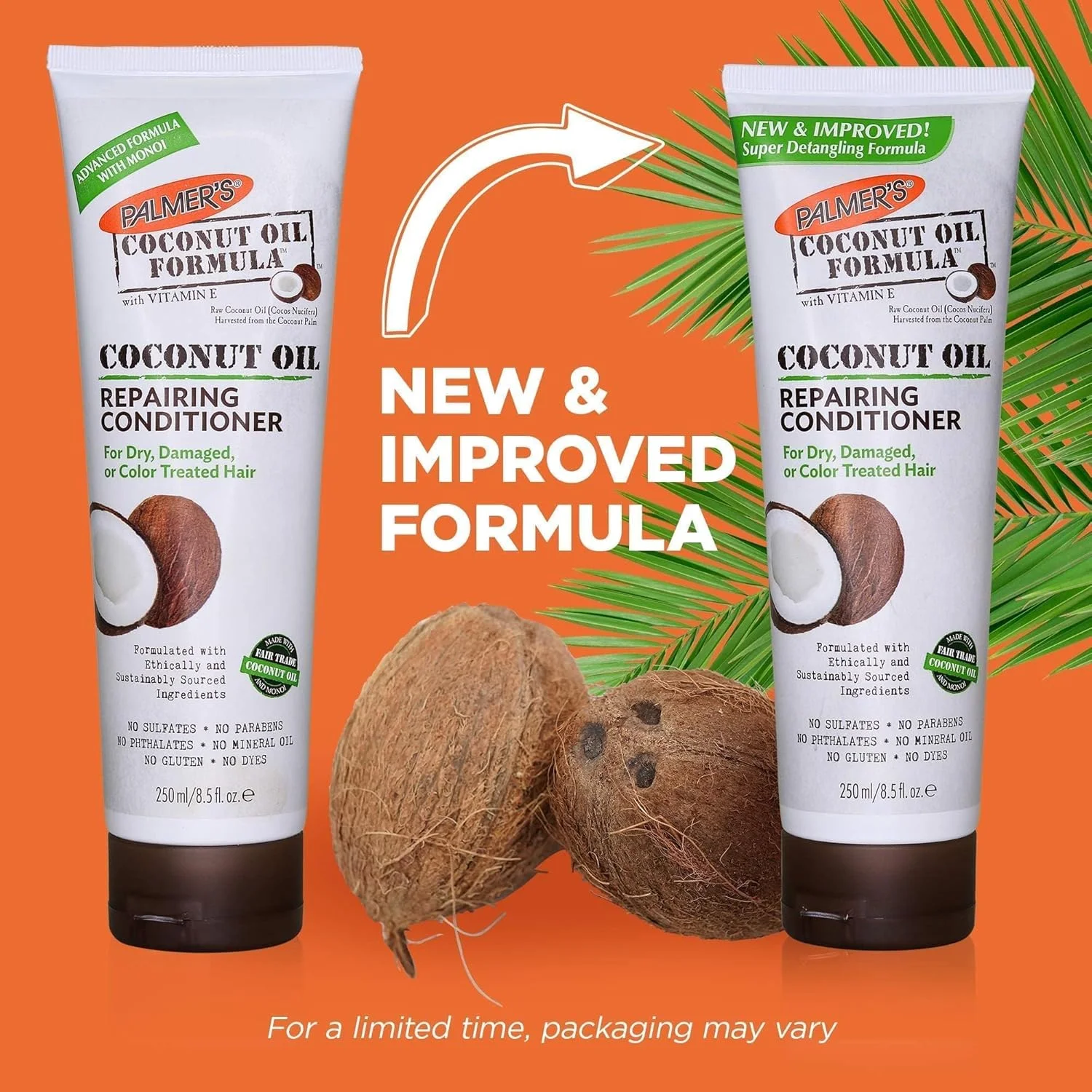 نرم کننده فوری مو حاوی روغن نارگیل پالمرز 250 میلی لیتر