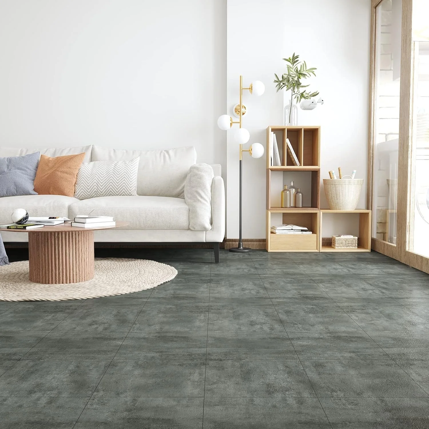 کاشی های کفپوش وینیل VEELIKE، بتنی خاکستری تیره، برچسب کاشی کف چسبی 12 عددی 12 × 12 اینچ ضد آب، مناسب برای نصب آسان در حمام، آشپزخانه، اتاق خواب کاشی های کفپوش وینیل VEELIKE، بتنی خاکستری تیره، برچسب کاشی کف چسبی 12 عددی 12 × 12 اینچ ضد آب، مناسب برای نصب آسان در حمام، آشپزخانه، اتاق خواب