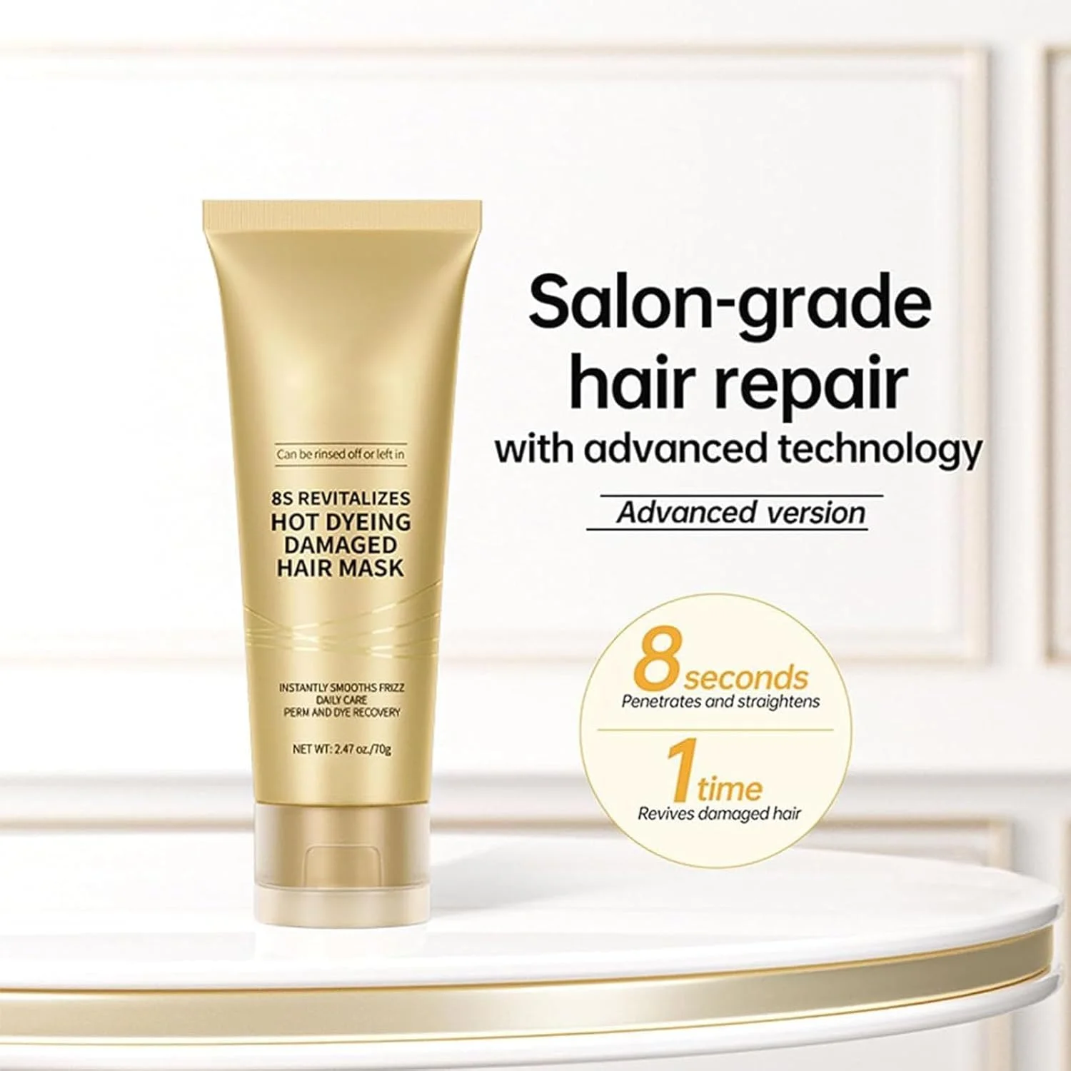 ماسک مو احیا کننده 8 ثانیه ای، ماسک موی آسیب دیده رنگ شده، ماسک ترمیم کننده و مرطوب کننده عمیق، صاف کننده فوری موخوره، مراقبت روزانه، مناسب برای انواع مو (1 عدد) ماسک مو احیا کننده 8 ثانیه ای، ماسک موی آسیب دیده رنگ شده، ماسک ترمیم کننده و مرطوب کننده عمیق، صاف کننده فوری موخوره، مراقبت روزانه، مناسب برای انواع مو (1 عدد)