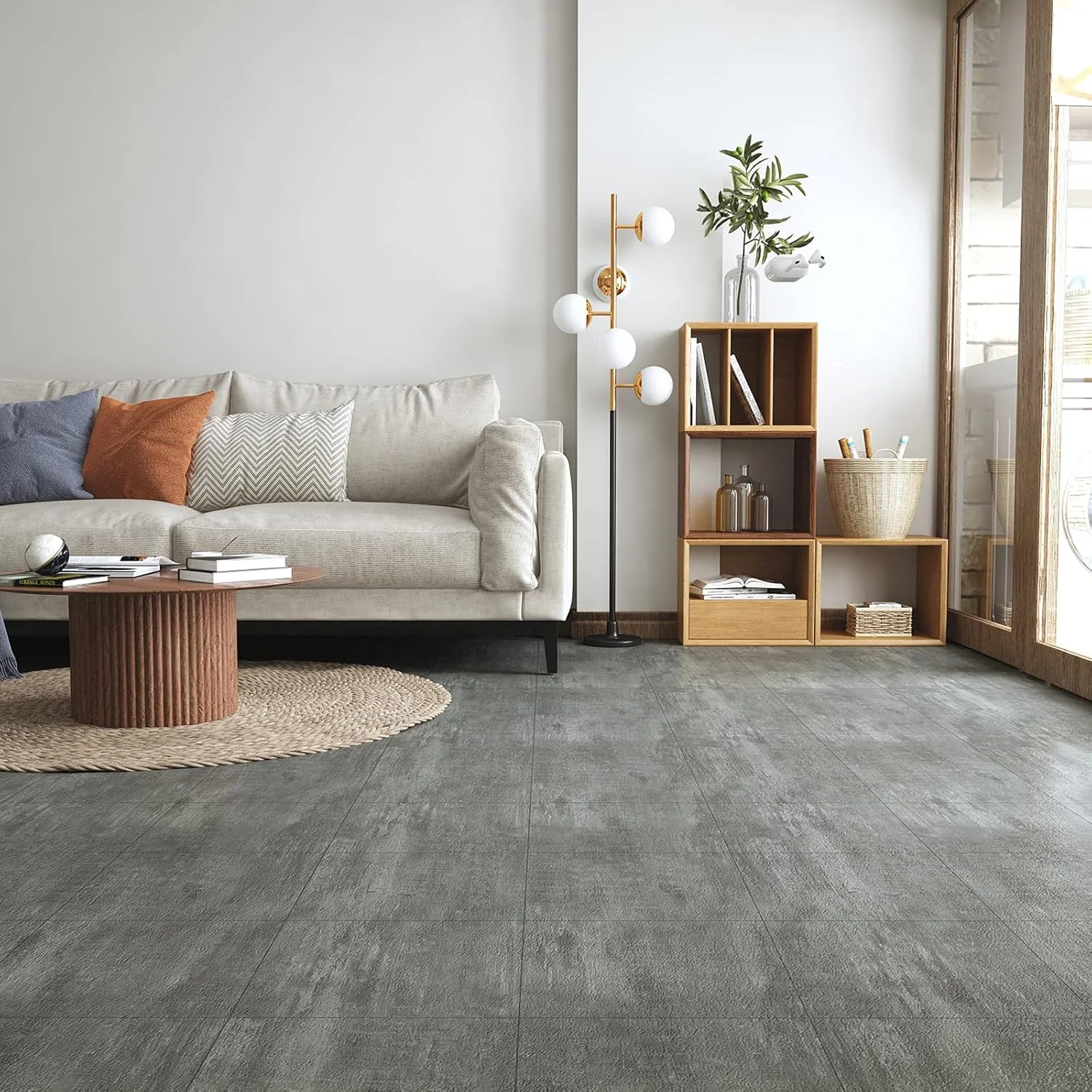 کاشی های کفپوش وینیل بتنی خاکستری VEELIKE، 24 عدد، 12 × 12 اینچ، کاشی های کف چسبی ضد آب، برچسب های کاشی خود چسب، مناسب برای DIY حمام، آشپزخانه، اتاق خواب کاشی های کفپوش وینیل بتنی خاکستری VEELIKE، 24 عدد، 12 × 12 اینچ، کاشی های کف چسبی ضد آب، برچسب های کاشی خود چسب، مناسب برای DIY حمام، آشپزخانه، اتاق خواب