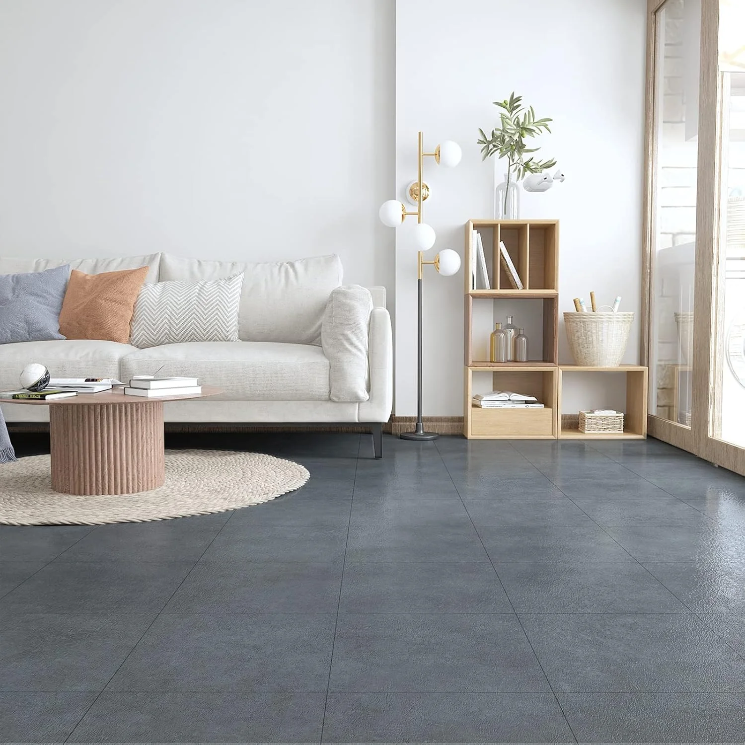 کفپوش وینیل خود چسب VEELIKE، کاشی های کف چسبی، بسته 12 عددی، 30x30 سانتی متر، بافت بتن خاکستری، کفپوش لمینت ضخیم ضد آب، برش آسان، نصب DIY برای اتاق نشیمن، آشپزخانه، حمام کفپوش وینیل خود چسب VEELIKE، کاشی های کف چسبی، بسته 12 عددی، 30x30 سانتی متر، بافت بتن خاکستری، کفپوش لمینت ضخیم ضد آب، برش آسان، نصب DIY برای اتاق نشیمن، آشپزخانه، حمام