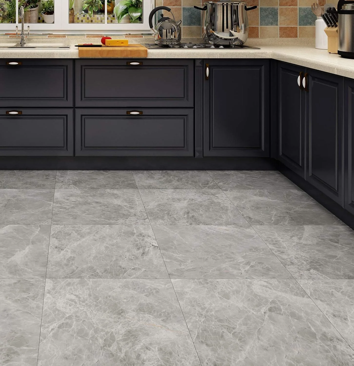 کاشی کفپوش برچسبی Livelynine، 30x30 سانتی متر، طرح بتن خاکستری، مناسب کف آشپزخانه، حمام، لمینت، ضد آب و چسبنده - بسته 4 عددی کاشی کفپوش برچسبی Livelynine، 30x30 سانتی متر، طرح بتن خاکستری، مناسب کف آشپزخانه، حمام، لمینت، ضد آب و چسبنده - بسته 4 عددی