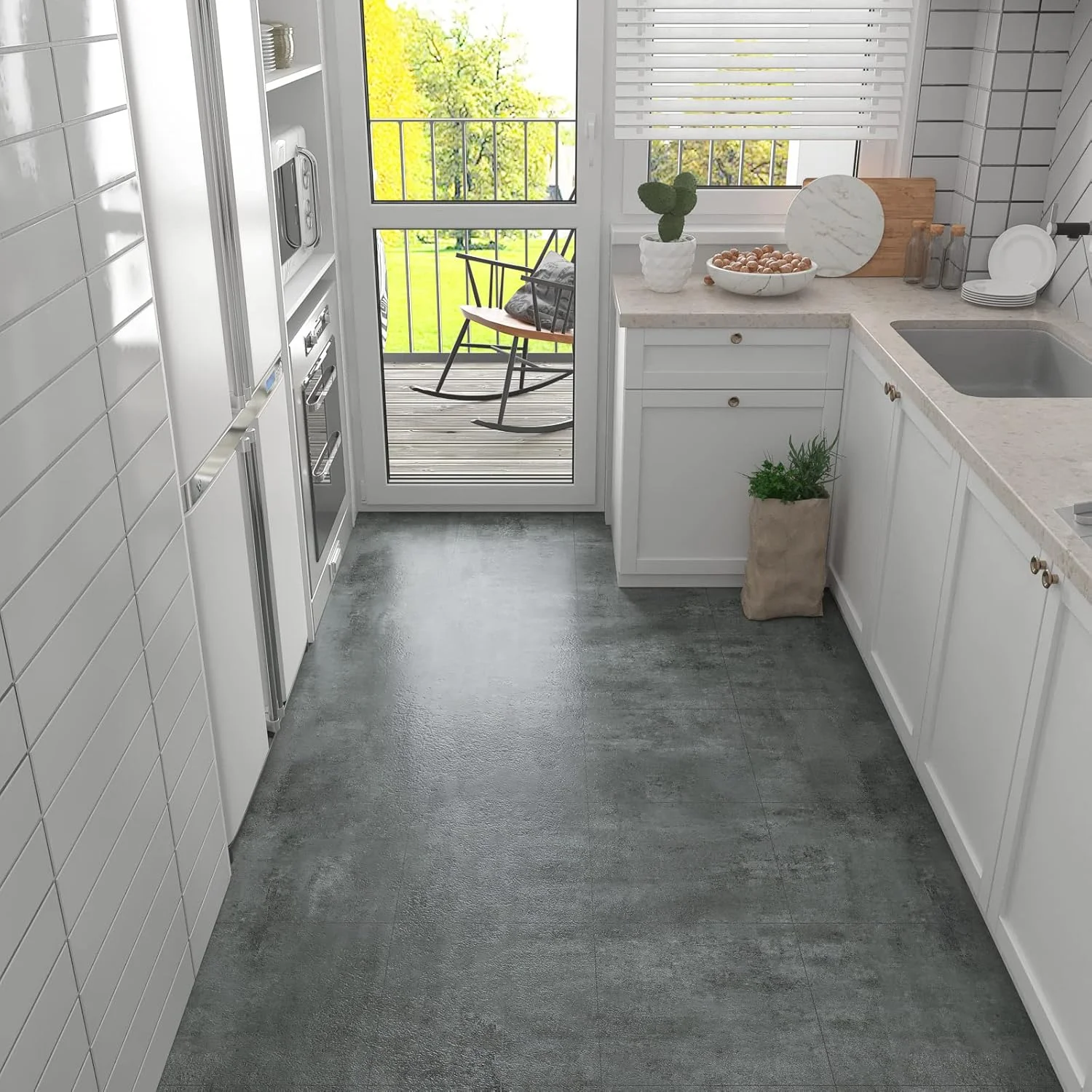 کاشی های کفپوش وینیل VEELIKE، بتنی خاکستری تیره، برچسب کاشی کف چسبی 12 عددی 12 × 12 اینچ ضد آب، مناسب برای نصب آسان در حمام، آشپزخانه، اتاق خواب کاشی های کفپوش وینیل VEELIKE، بتنی خاکستری تیره، برچسب کاشی کف چسبی 12 عددی 12 × 12 اینچ ضد آب، مناسب برای نصب آسان در حمام، آشپزخانه، اتاق خواب