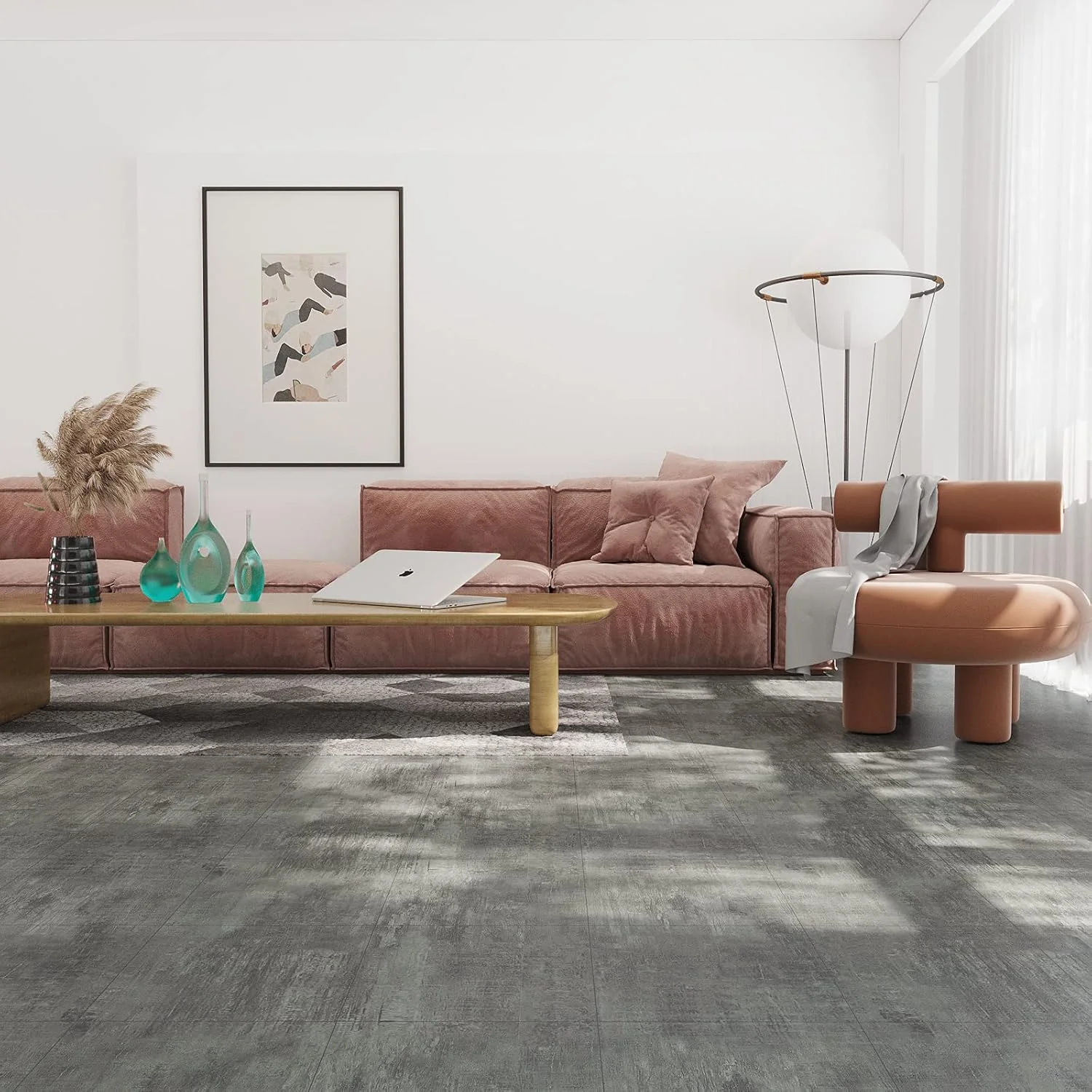 کاشی های کفپوش وینیل بتنی خاکستری VEELIKE، 24 عدد، 12 × 12 اینچ، کاشی های کف چسبی ضد آب، برچسب های کاشی خود چسب، مناسب برای DIY حمام، آشپزخانه، اتاق خواب کاشی های کفپوش وینیل بتنی خاکستری VEELIKE، 24 عدد، 12 × 12 اینچ، کاشی های کف چسبی ضد آب، برچسب های کاشی خود چسب، مناسب برای DIY حمام، آشپزخانه، اتاق خواب