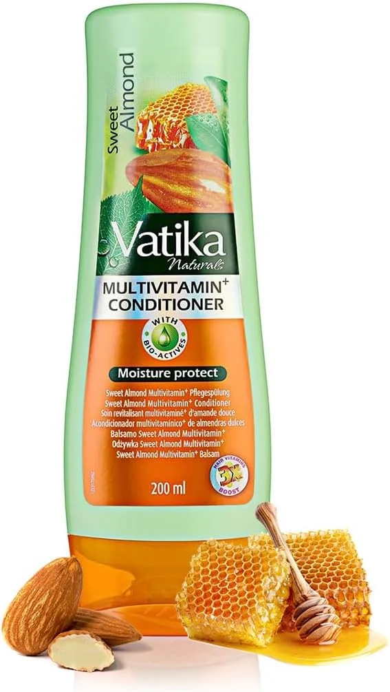 نرم کننده موی سر غنی شده با بادام شیرین واتیکا نچرالز 200 میلی لیتر | بادام شیرین، ماست، عسل | ترکیب شده با مولتی ویتامین های ضروری | برای آبرسانی شدید، بدون رنگ نرم کننده موی سر غنی شده با بادام شیرین واتیکا نچرالز 200 میلی لیتر | بادام شیرین، ماست، عسل | ترکیب شده با مولتی ویتامین های ضروری | برای آبرسانی شدید، بدون رنگ