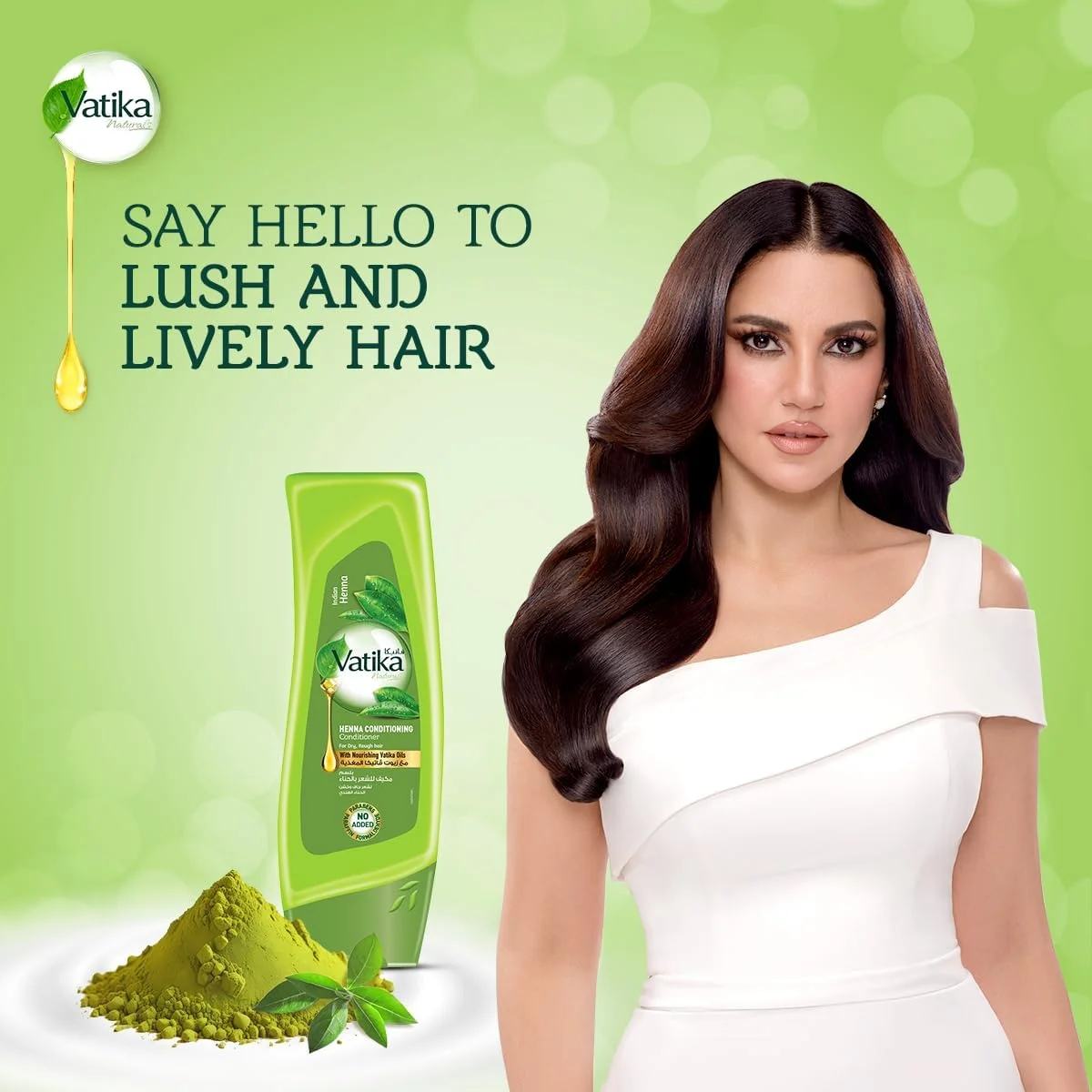 نرم کننده مو حنای هندی واتیکا نچرالز 400 میلی لیتر | محلول نرم کننده طبیعی و گیاهی | صاف کننده و درخشان کننده | برای موهای خشک و زبر