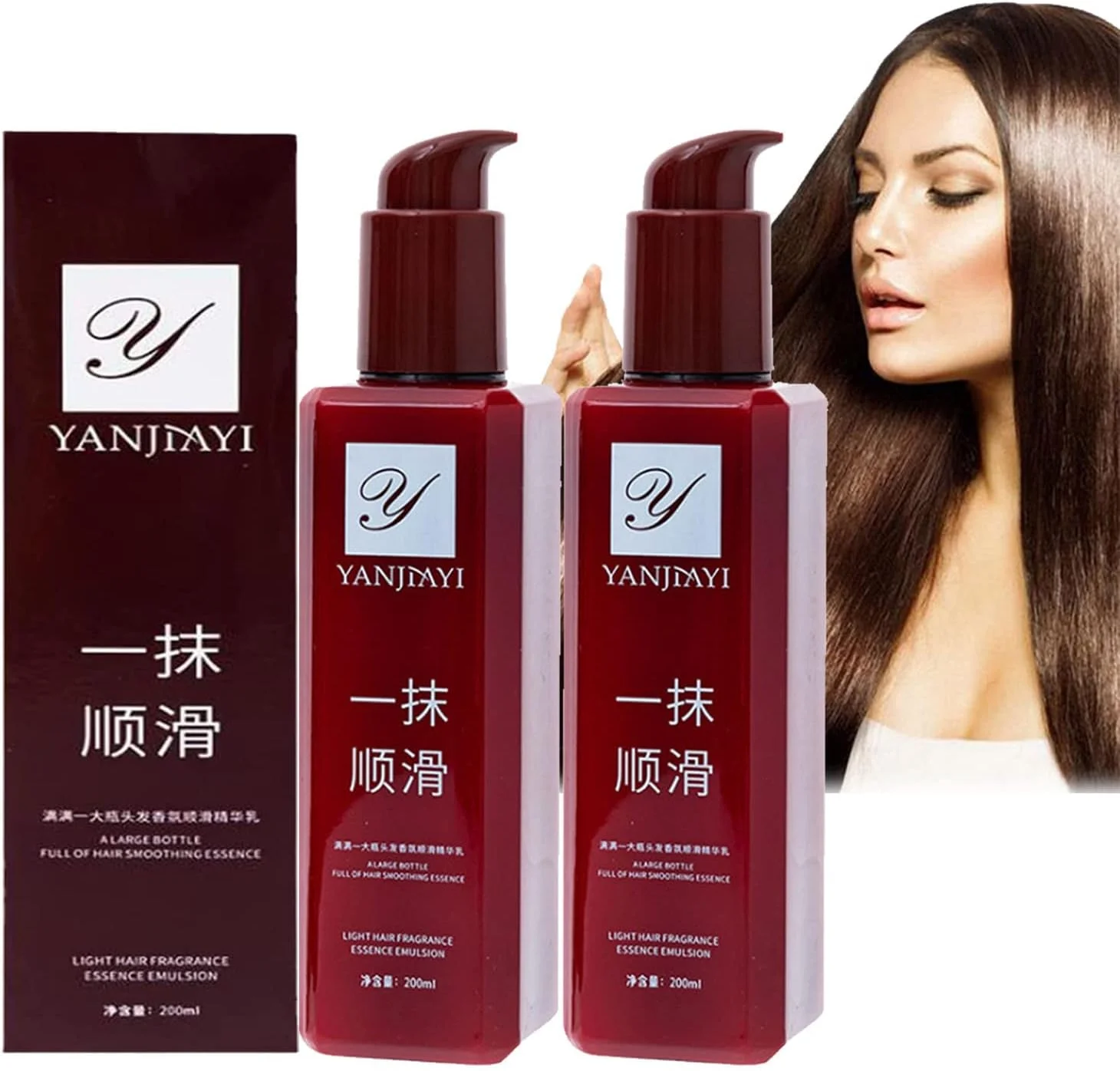 نرم کننده مو YANJIAYI، نرم کننده موی بدون نیاز به آبکشی صاف کننده مو YANJIAYI، درمان مو YANJIAYI، لمسی از مراقبت جادویی مو، نرم کننده آبرسان عمیق مو برای موهای خشک و آسیب دیده (2 عدد)