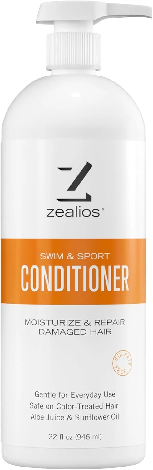 نرم کننده مو زیلیوس برای زنان و مردان 946 میلی لیتر - نرم کننده مو بدون سولفات، درمان مو برای شناگران و ورزشکاران، حذف کلر، آبرسان، وگان، محافظت از موهای رنگ شده