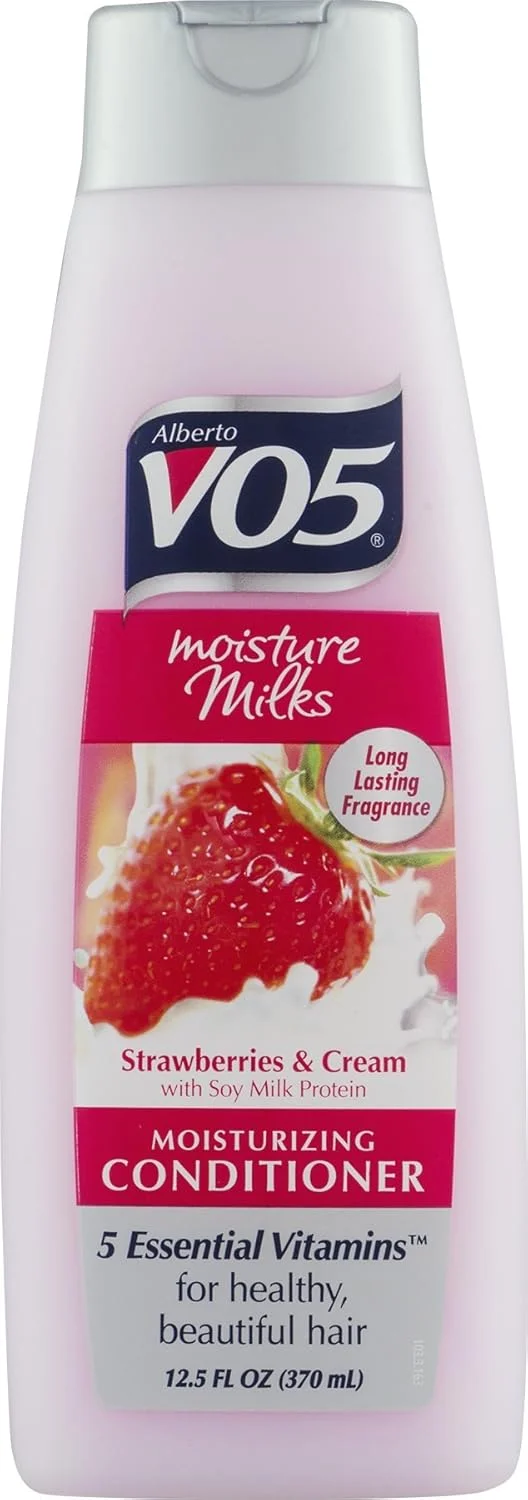 نرم کننده مرطوب کننده شیر مو VO5 آلبرتو با رایحه توت فرنگی و خامه، 375 میلی لیتر (بسته 3 عددی)