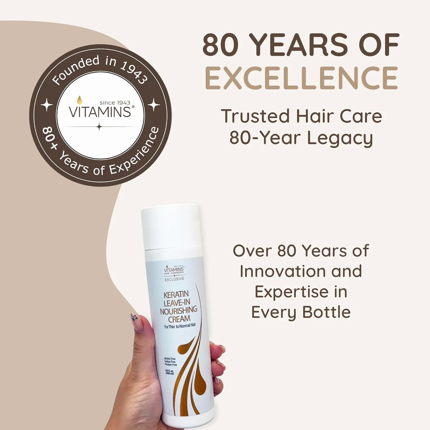 لوسیون مو کراتینه ویتامینز - مرطوب کننده و نرم کننده موهای نازک تا معمولی، کرم آبرسان و باز کننده گره مو برای موهای خشک و آسیب دیده