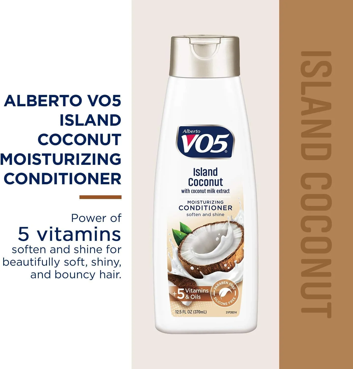 نرم کننده مو وی او 5، تجربه ابریشمی با رایحه نارگیل استوایی، 370 میلی لیتر