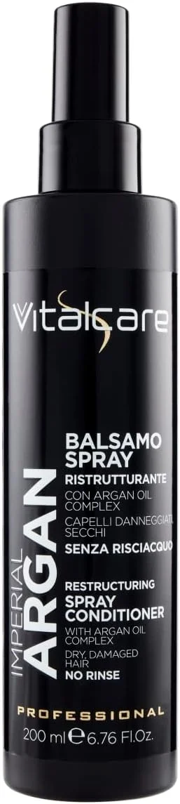 ویتالکر | ایمپریال آرگان - اسپری نرم کننده بازسازی کننده مو برای موهای خشک و آسیب دیده، بدون نیاز به آبکشی، با کمپلکس روغن آرگان، موهای نرم تر و درخشان تر، 200 میلی لیتر