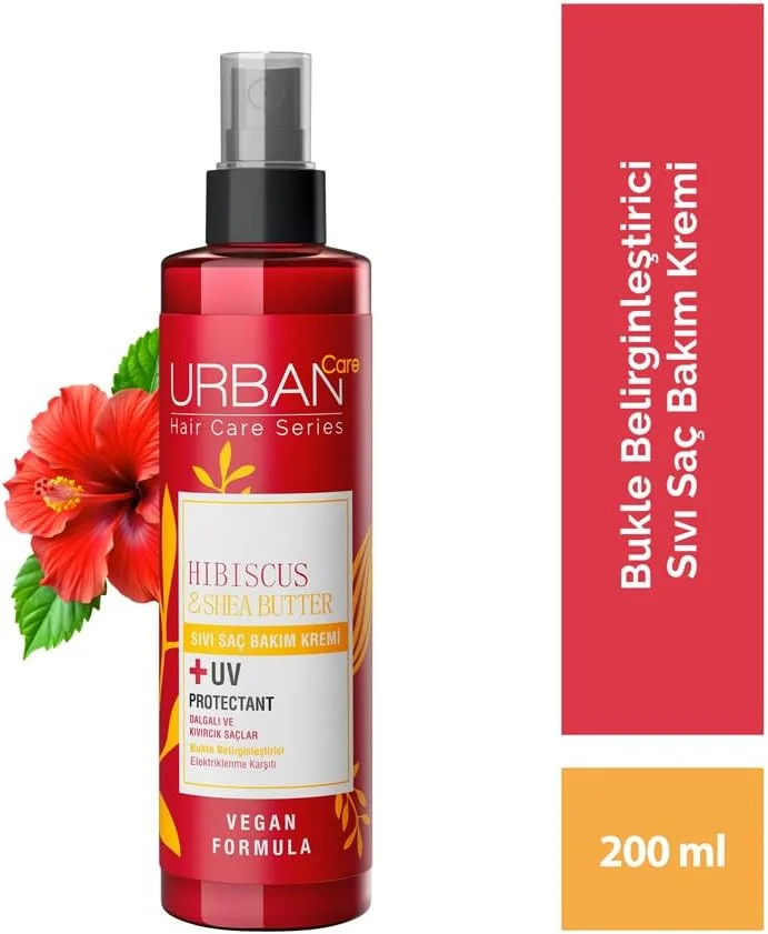 اسپری نرم کننده مو بدون نیاز به آبکشی Urban Care برای موهای فر، حاوی گل بامیه و شی باتر (دو فاز)