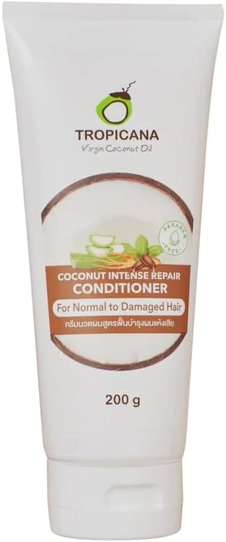 نرم کننده مو روغن نارگیل احیا کننده طبیعی موهای خشک و آسیب دیده تروپیکانا - نرم کننده ترمیم کننده حرفه ای مو بدون مواد سمی ایده آل برای پوست های حساس