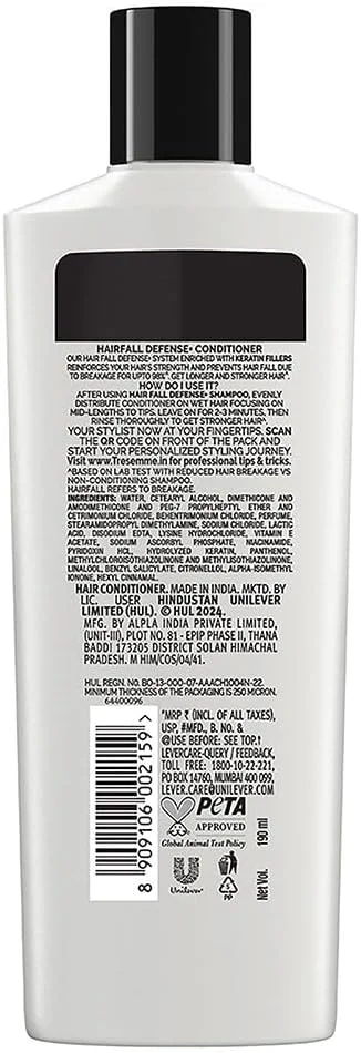 نرم کننده مو ترزمه مدل Hair Fall Defense - حجم 190 میلی لیتر