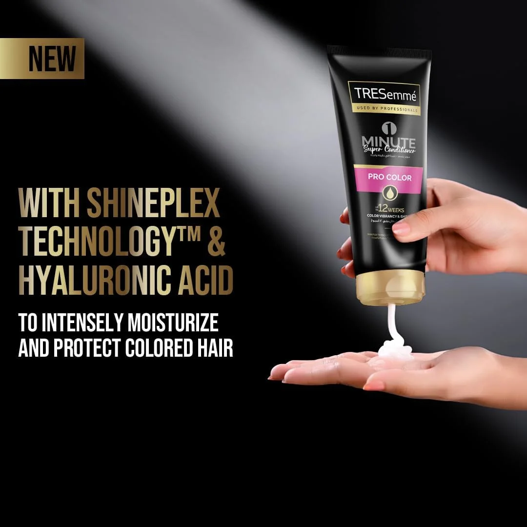 نرم کننده فوق العاده یک دقیقه ای Pro Color ترزمه، آبرسانی شدید برای موهای خشک و آسیب دیده، با فناوری Shineplex™ و اسید هیالورونیک، 180 میلی لیتر
