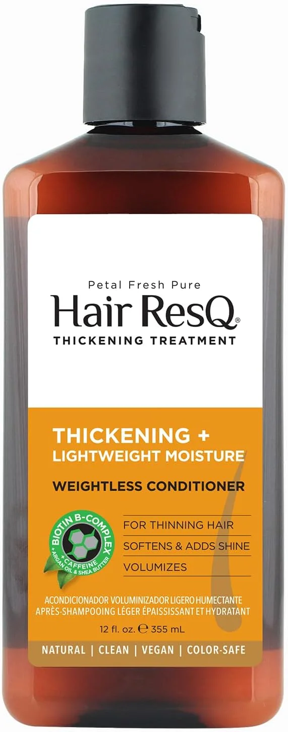 نرم کننده موی خشک و ضخیم کننده طبیعی پتال فرش Hair ResQ | برای درخشندگی، آبرسانی و حجم دهی | حاوی شی باتر و روغن آرگان | وگان، بدون تست حیوانی و محافظ رنگ مو | 355 میلی لیتر