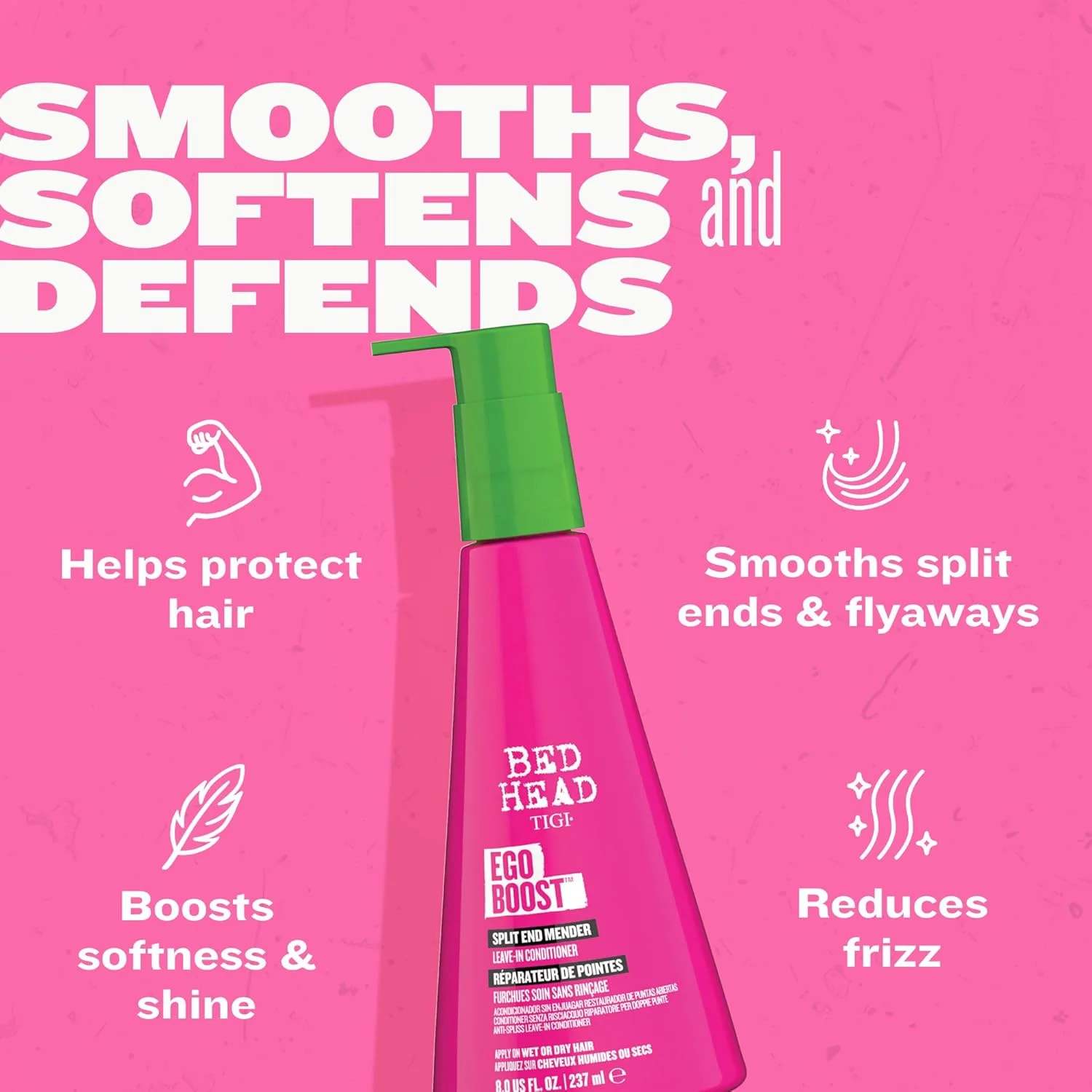 تیگی بد هد Ego Boost ترمیم کننده موخوره و نرم کننده مو - برای کنترل موخوره - برای انواع مو - قابل استفاده روی موهای خیس یا خشک - محصولات مراقبت از موی درجه یک برای زنان و مردان - 237 میلی لیتر