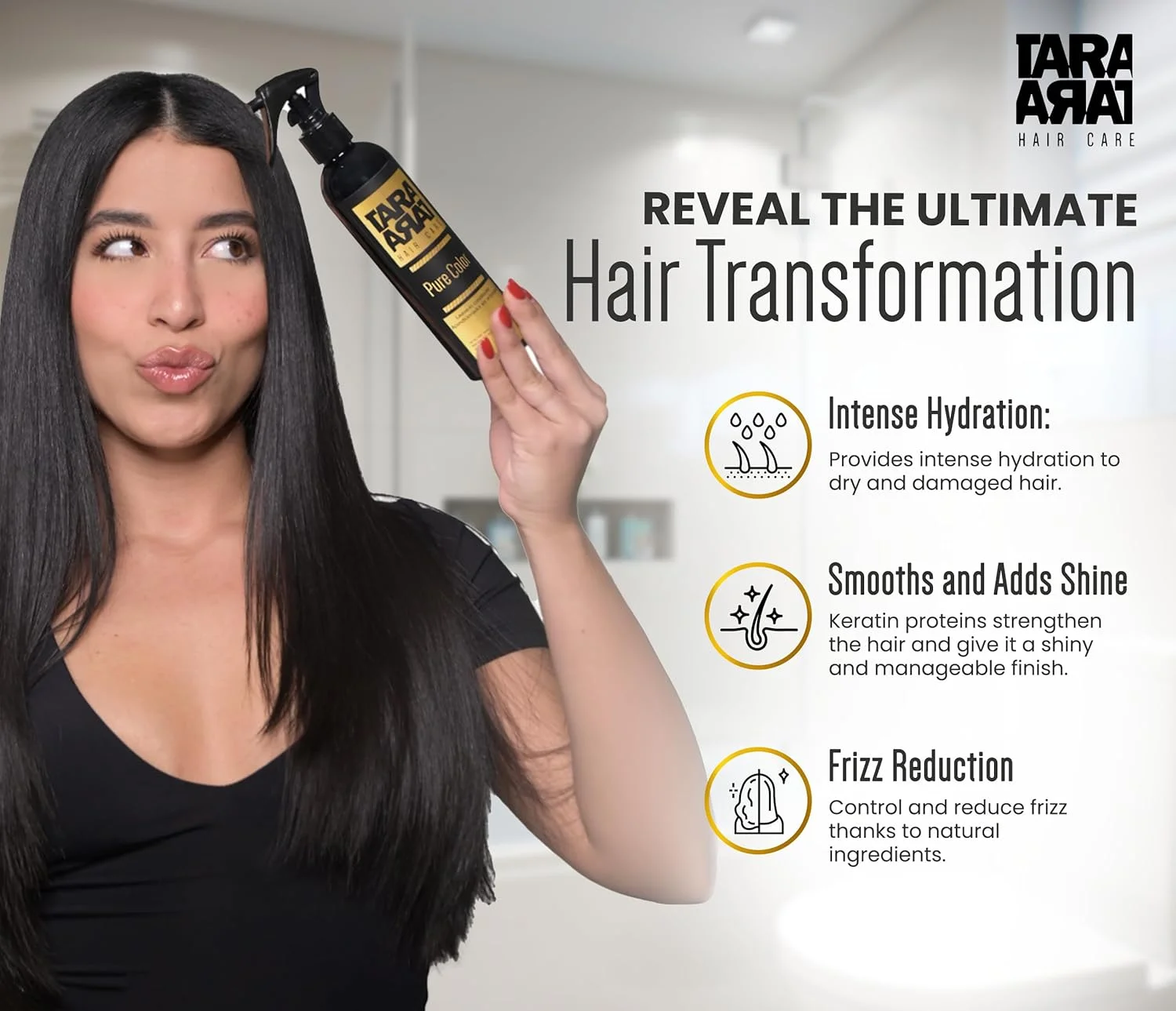 نرم کننده مو تارا هیر کر مدل Pure Color، اسپری باز کننده گره و نرم کننده دو منظوره