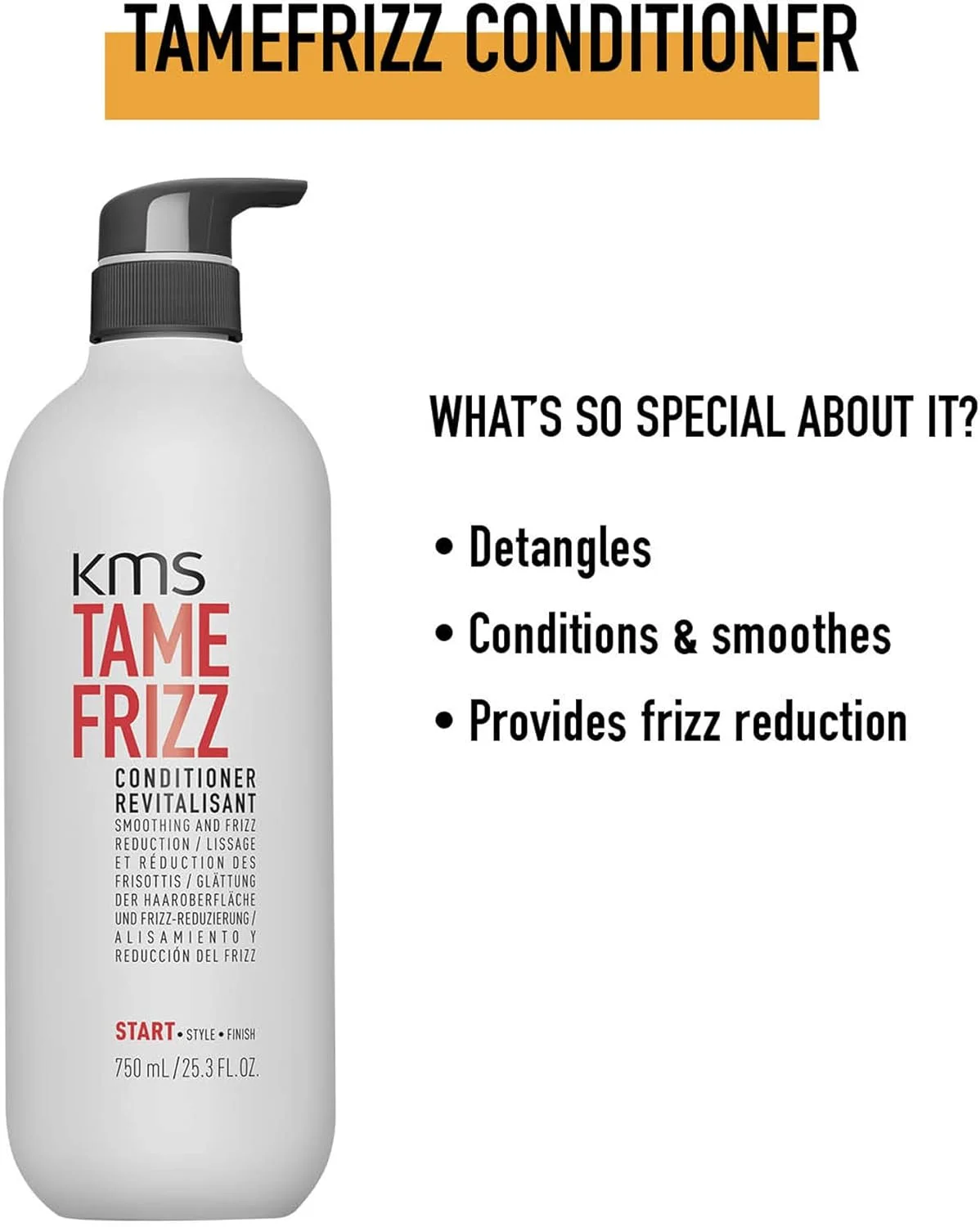 نرم کننده موهای وز Kms Tame Frizz مناسب برای آقایان و بانوان 750 میلی لیتر