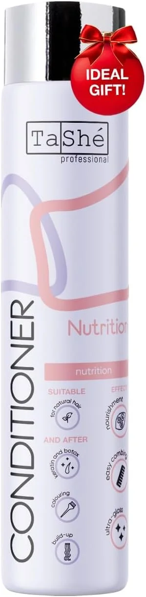 نرم کننده مغذی موهای خشک و آسیب دیده تاشه – مرطوب کننده، بدون سولفات و پارابن – کنترل وز، باز کردن گره، محافظت از رنگ مو – 300 میلی لیتر